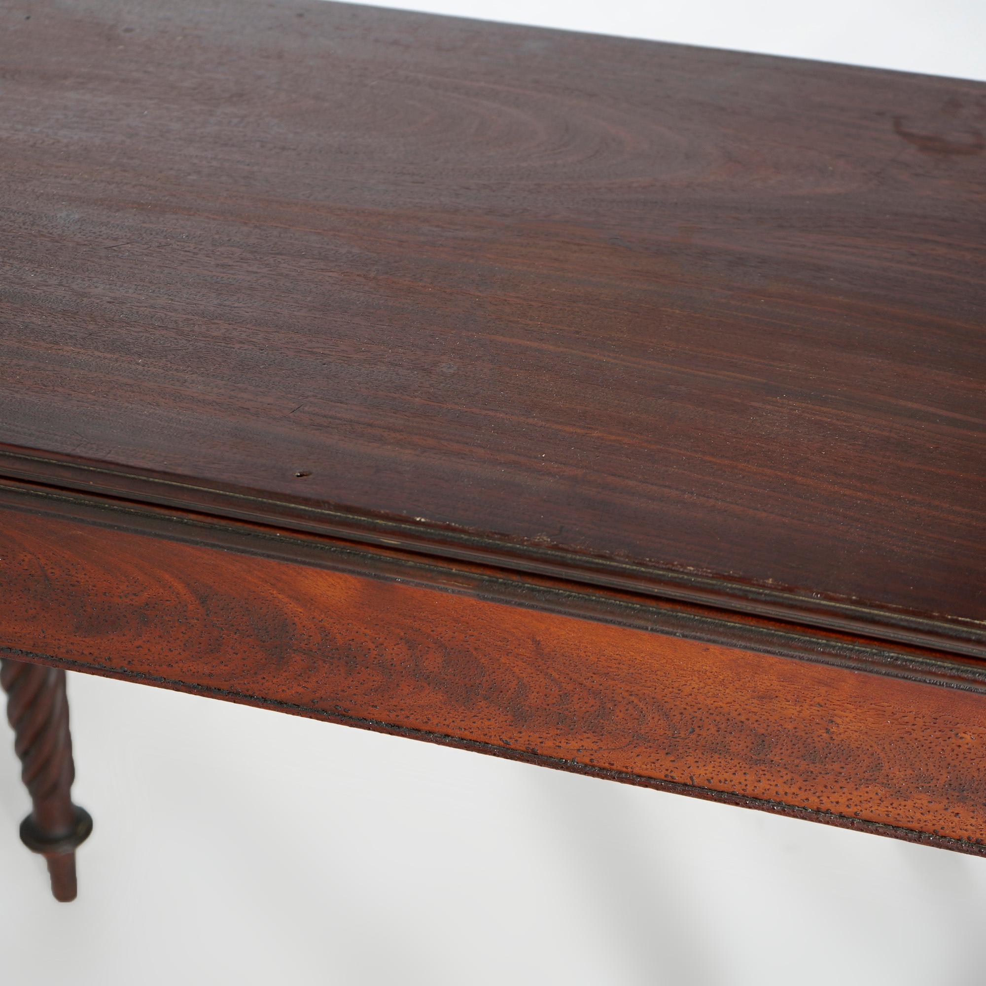 Antique Sheraton Mahogany Game Table with Rope Twist Legs, Circa 1830 3
