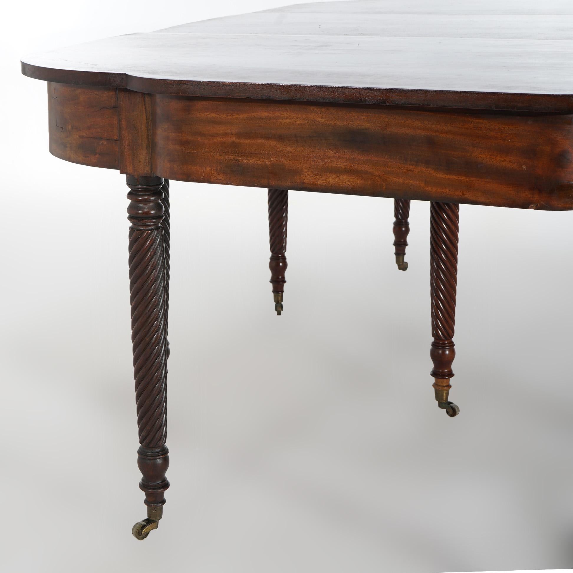 Antique Sheraton Mahogany Two-Piece Dining Table Circa 1840 6