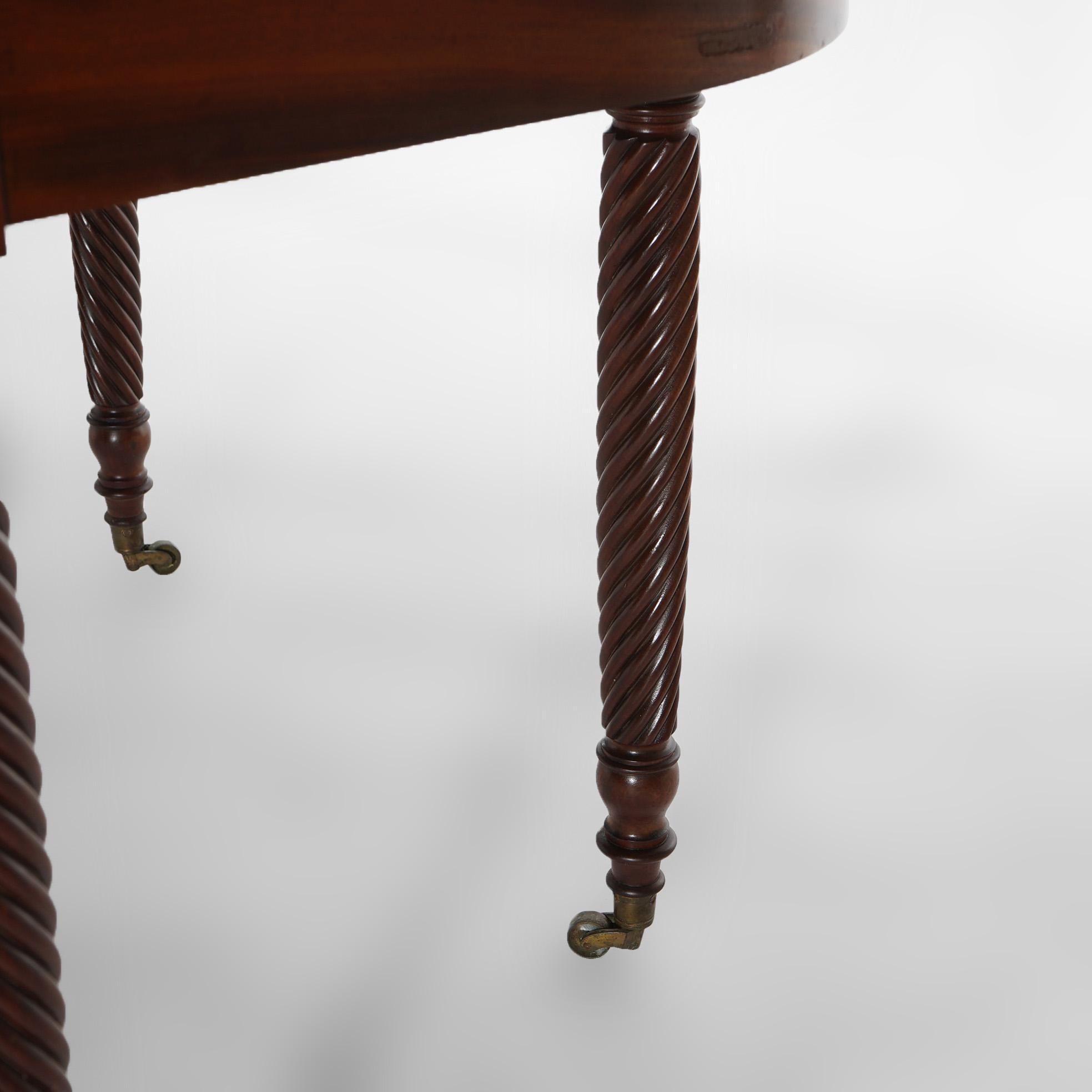 Antique Sheraton Mahogany Two-Piece Dining Table Circa 1840 9