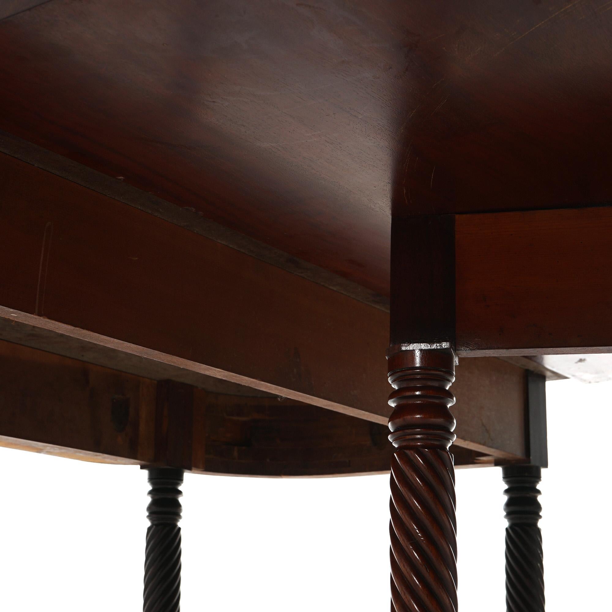 Antique Sheraton Mahogany Two-Piece Dining Table Circa 1840 11
