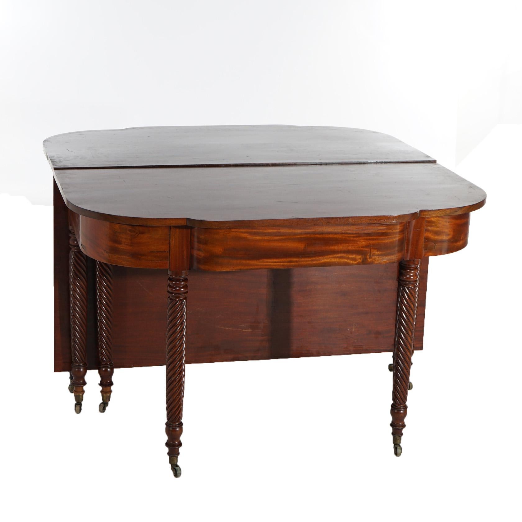 Antique Sheraton Mahogany Two-Piece Dining Table Circa 1840 1