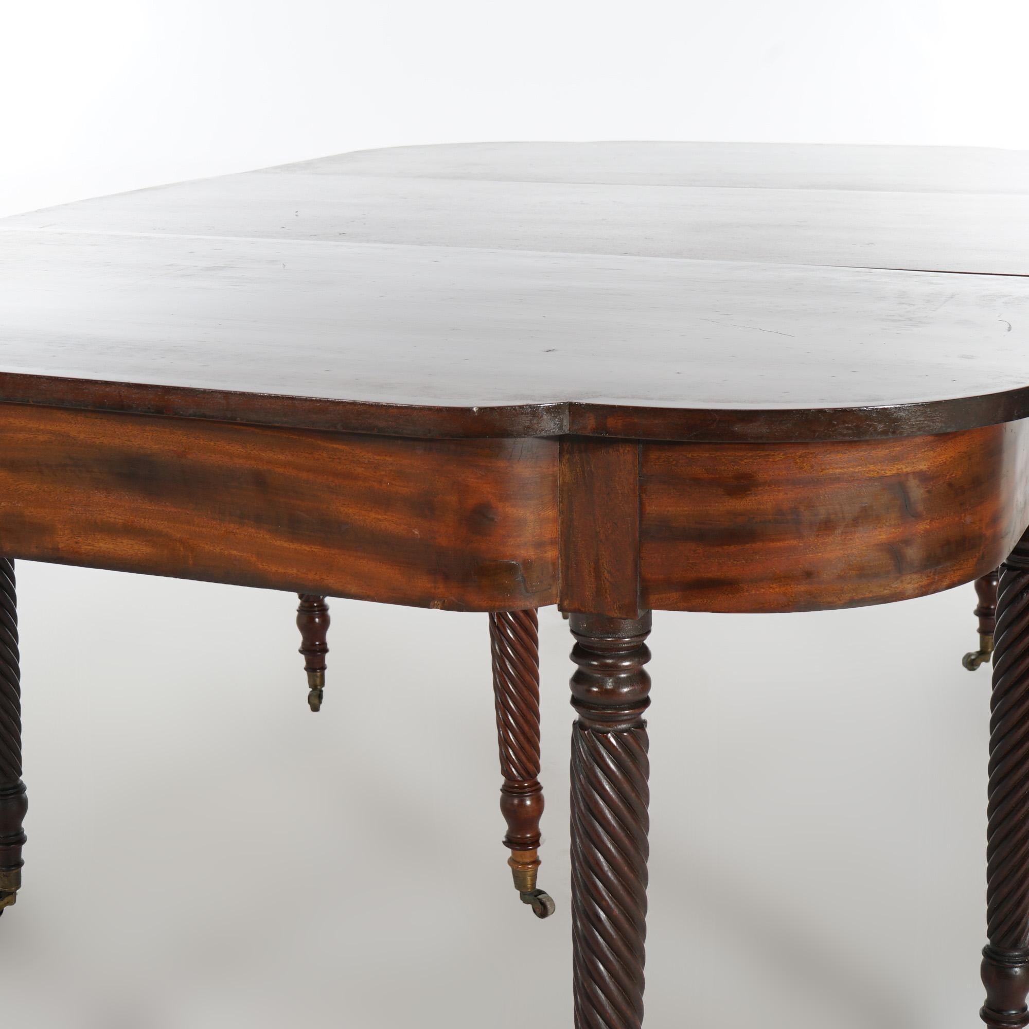 Antique Sheraton Mahogany Two-Piece Dining Table Circa 1840 5