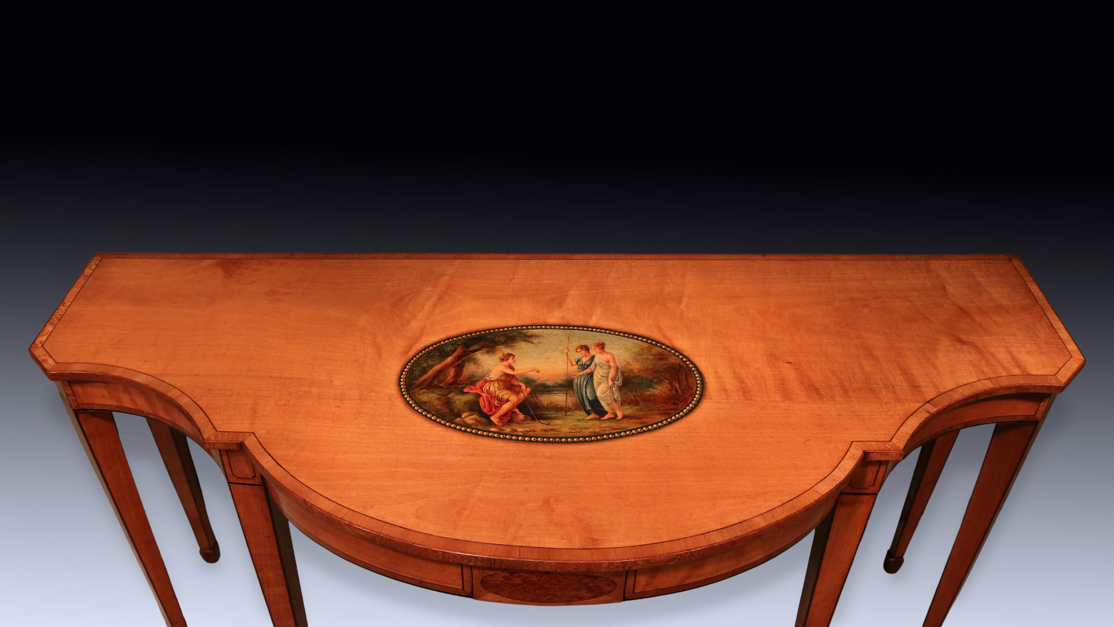 Satinwood Antique Sheraton period satinwood console table For Sale
