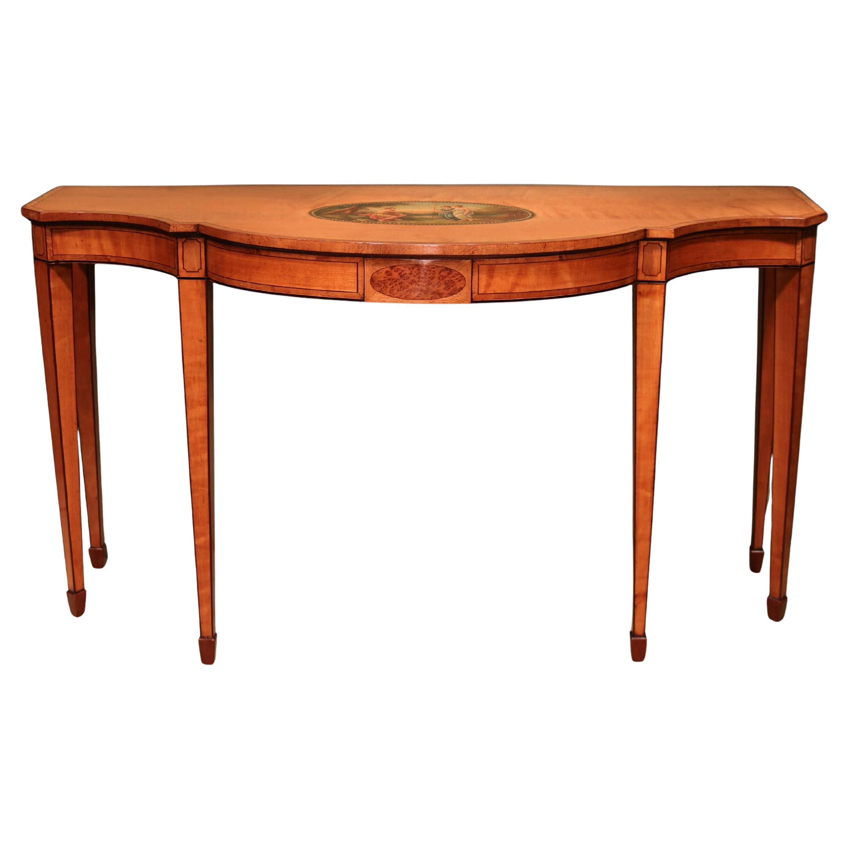Consola antigua de madera satinada de la época Sheraton
