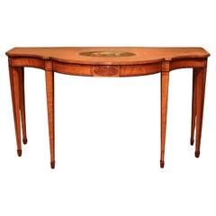 Consola antigua de madera satinada de la época Sheraton