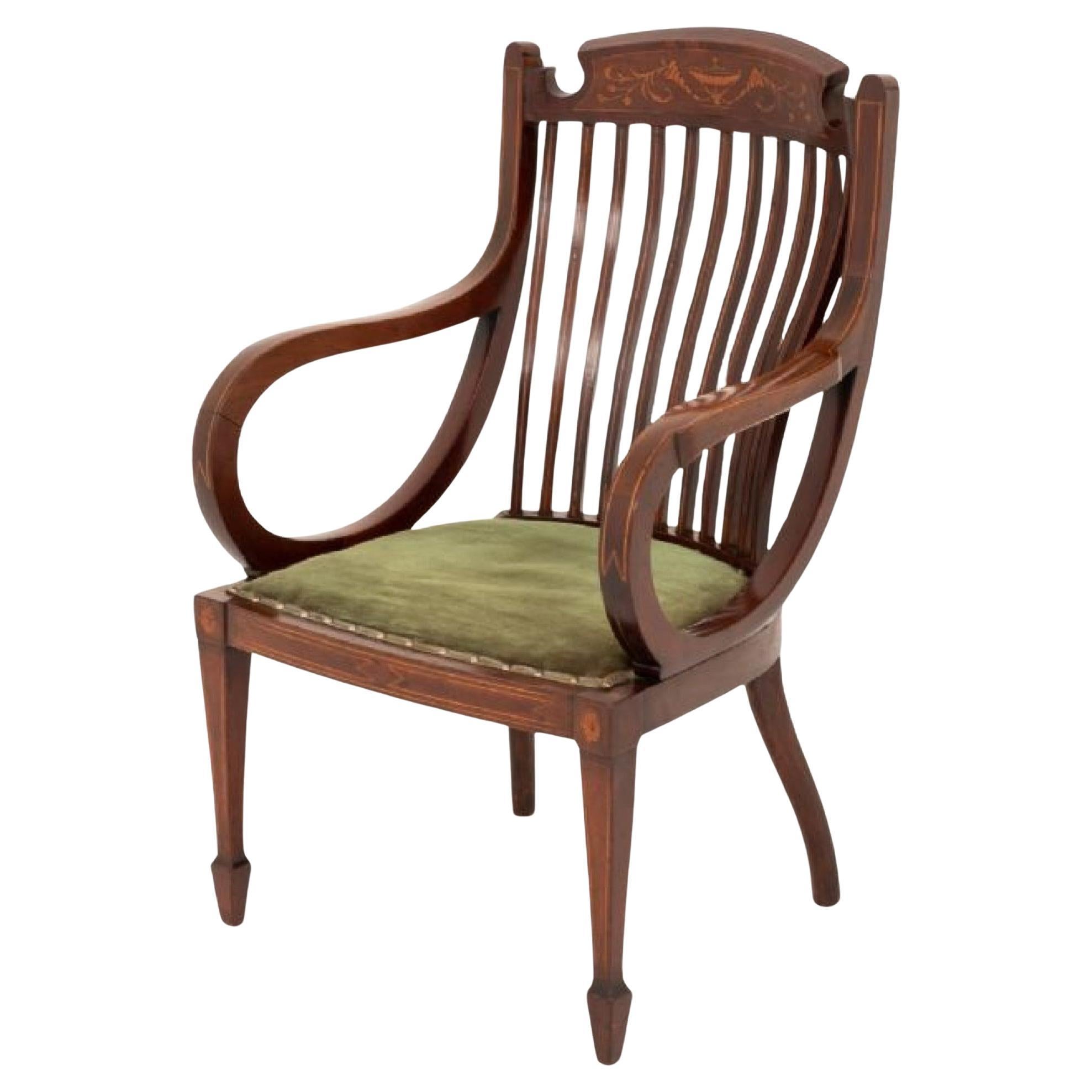 Antique Sheraton Revival Arm Chair Elbow Chairs 1890