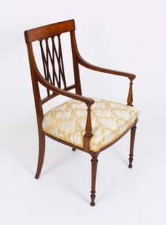 Antica poltrona Sheraton Revival di Maple & Co. XIX secolo