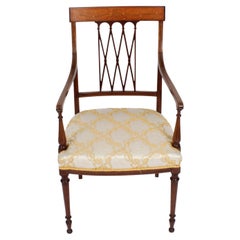 Antique Sheraton Revival Armchair by Maple & Co 19th Century