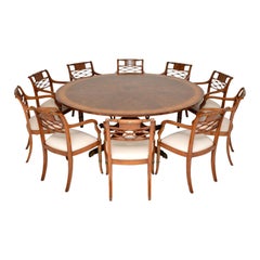 Antique Sheraton Revival Dining Table & Ten Chairs
