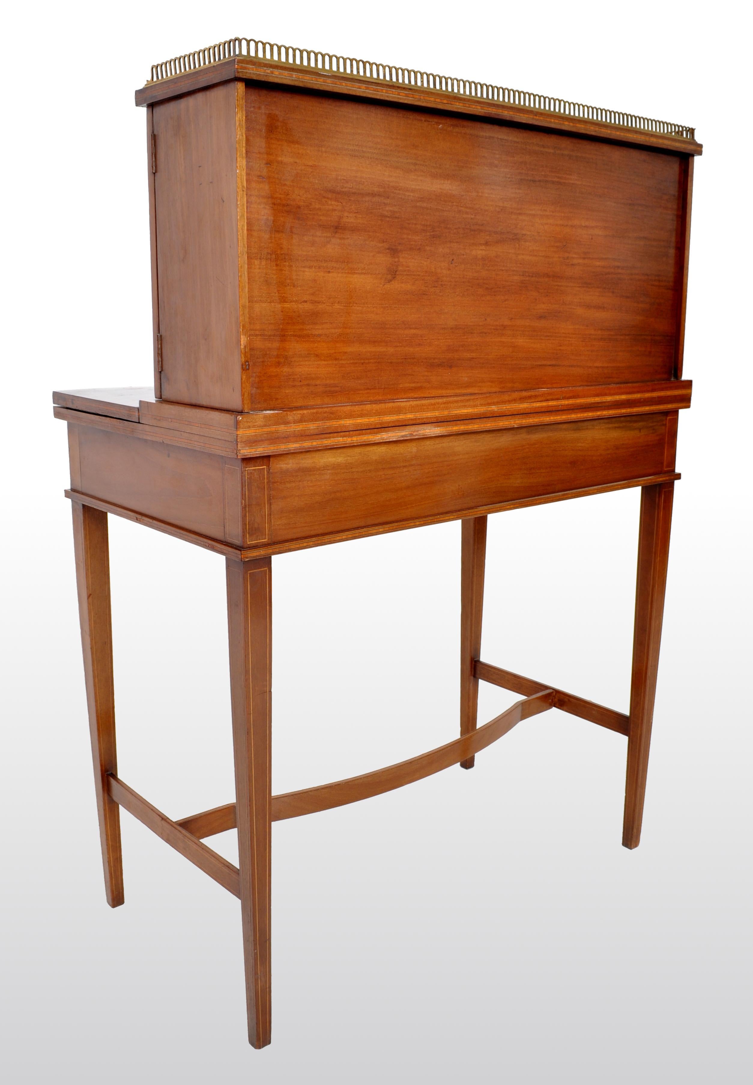 Antique Sheraton Revival Inlaid Mahogany Desk / Writing Table, circa 1895 10
