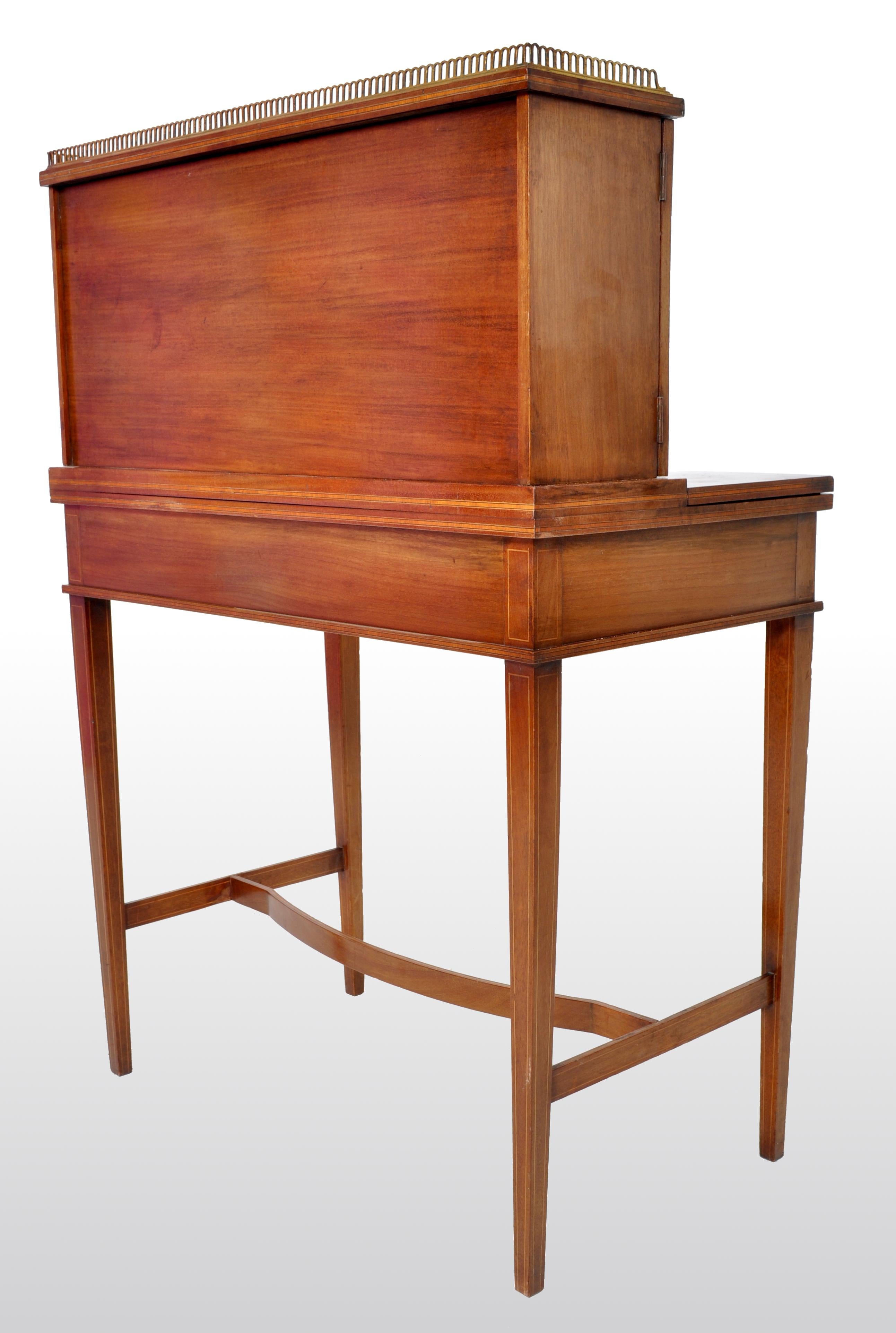 Antique Sheraton Revival Inlaid Mahogany Desk / Writing Table, circa 1895 11