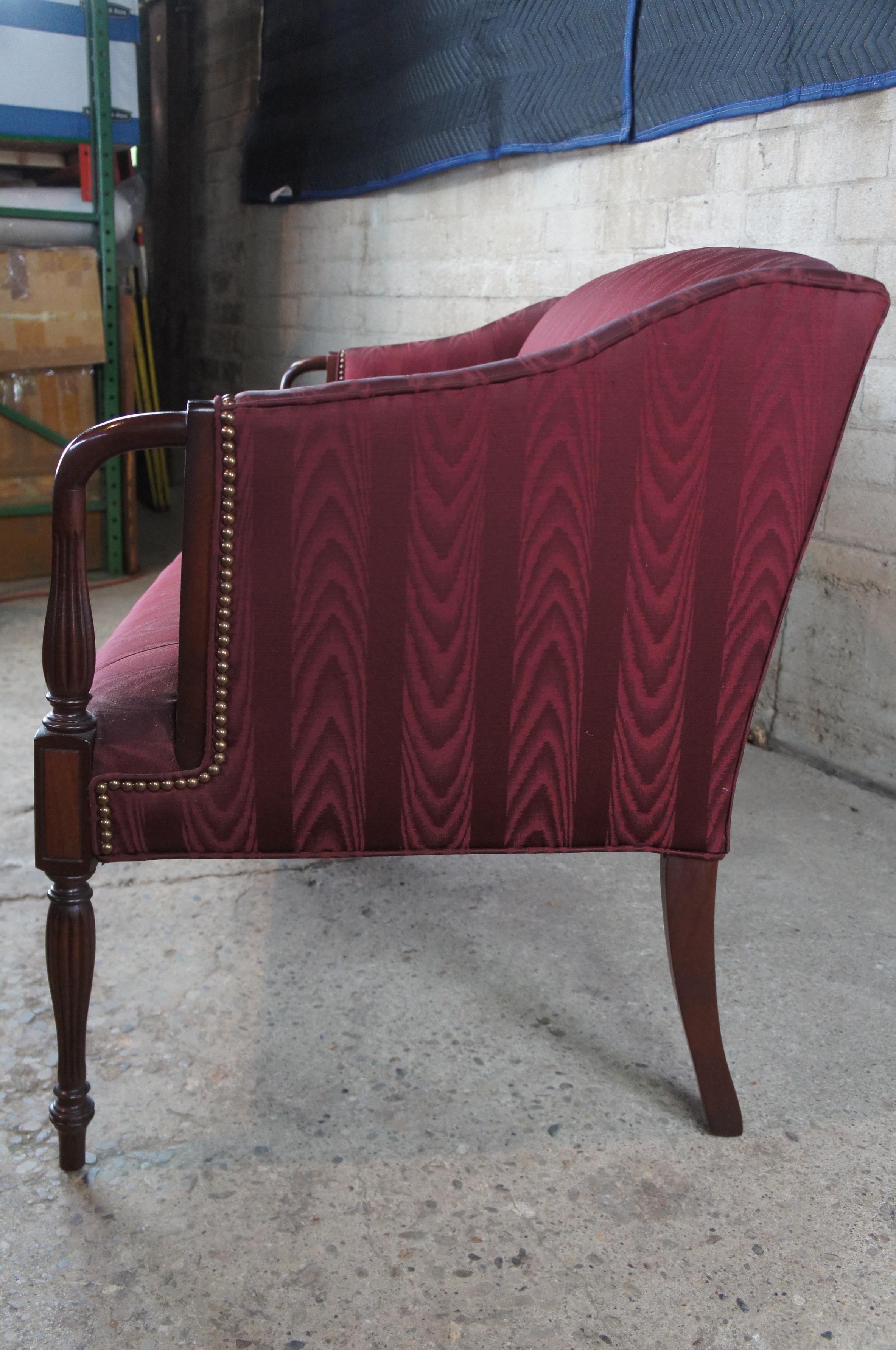19th Century Antique Sheraton Revival Mahogany Parlor Settee Sofa Love Seat Bench Federal