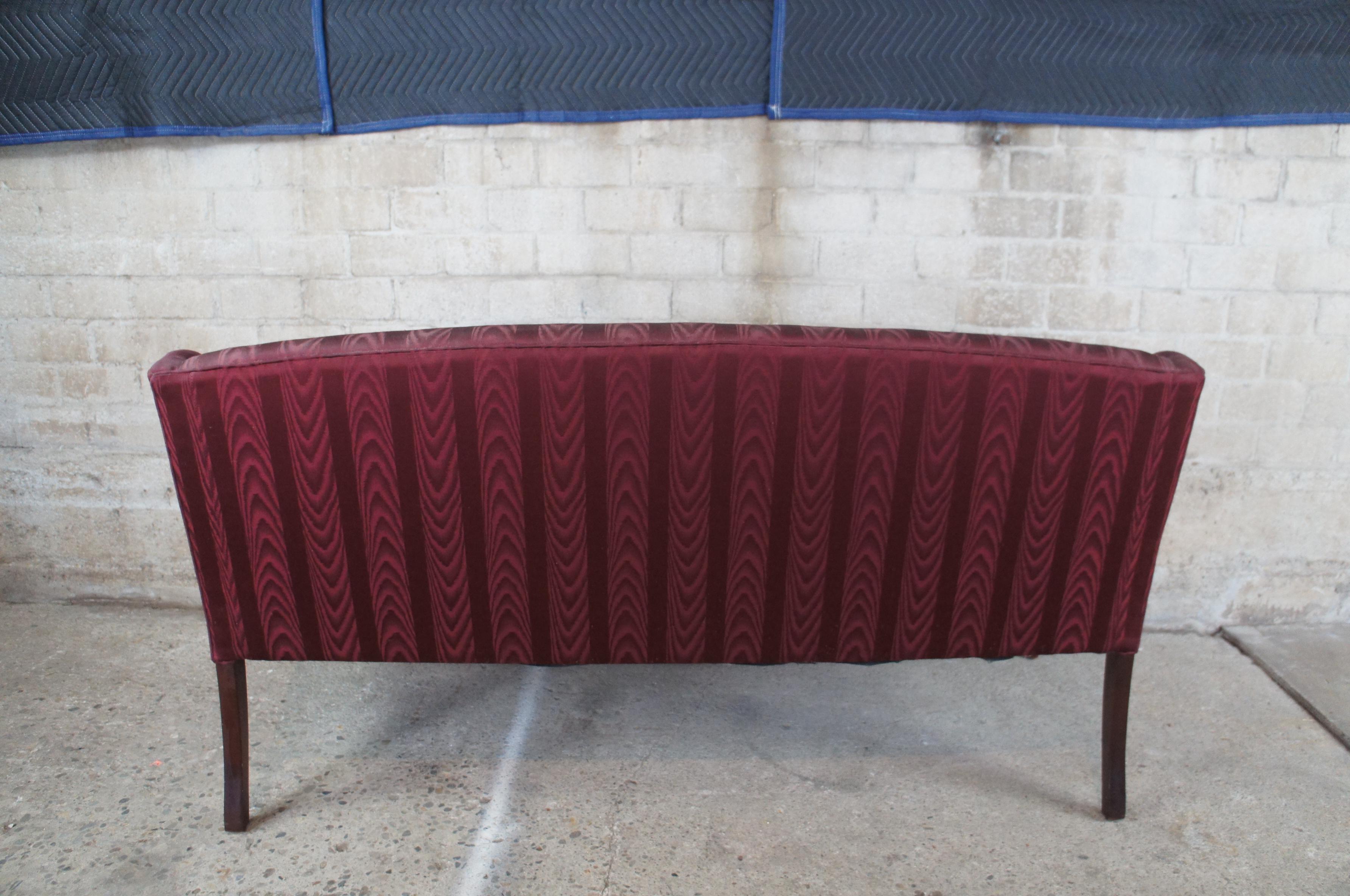 Antique Sheraton Revival Mahogany Parlor Settee Sofa Love Seat Bench Federal 1