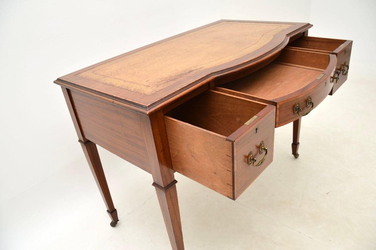 Antique Sheraton Revival Satinwood Desk For Sale 4