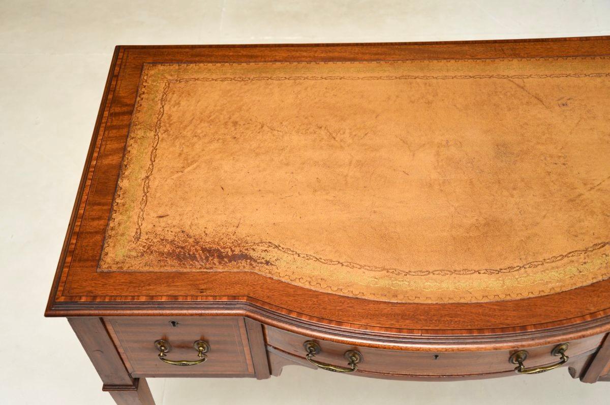 Late 19th Century Antique Sheraton Revival Satinwood Desk For Sale