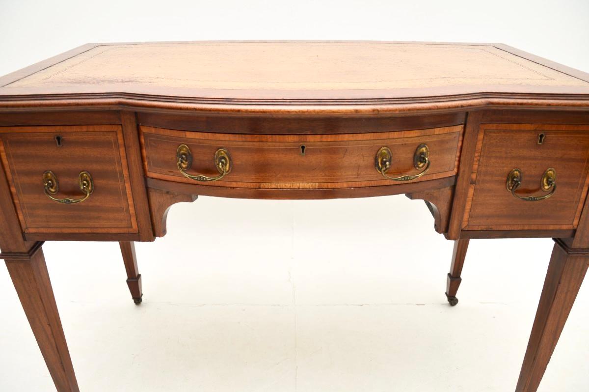 Antique Sheraton Revival Satinwood Desk For Sale 2