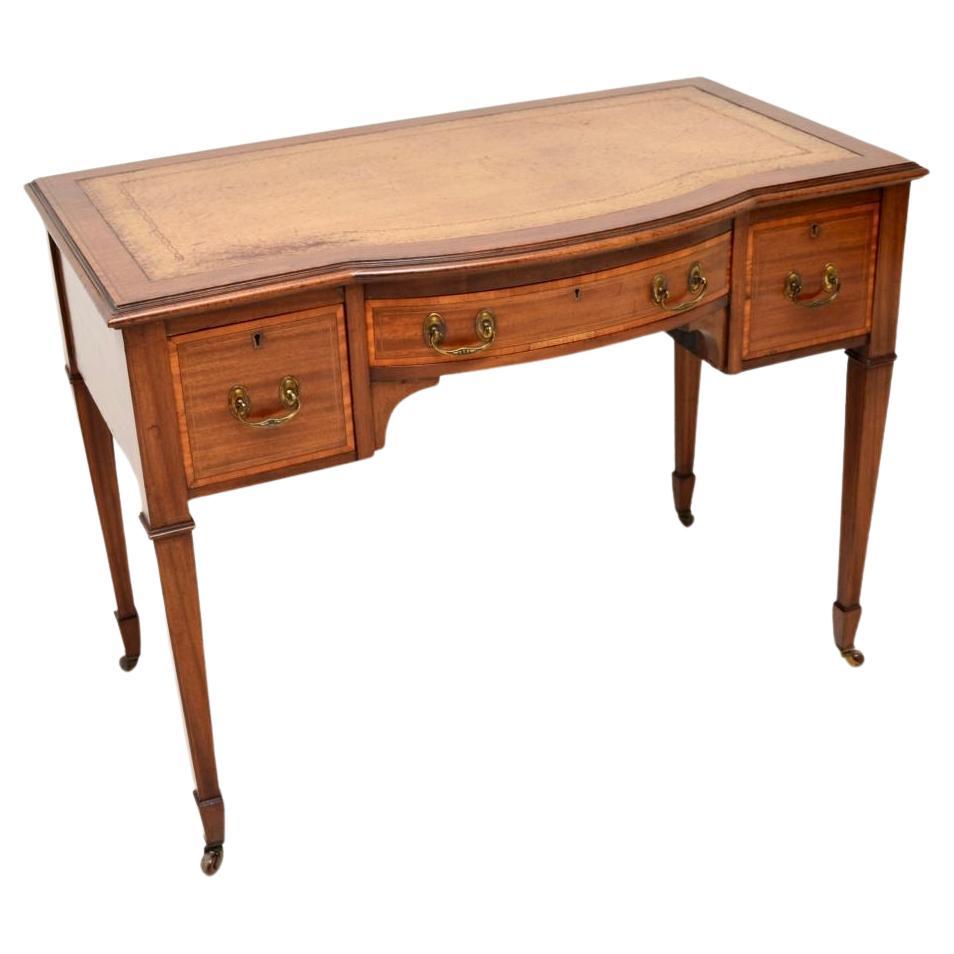 Antique Sheraton Revival Satinwood Desk For Sale