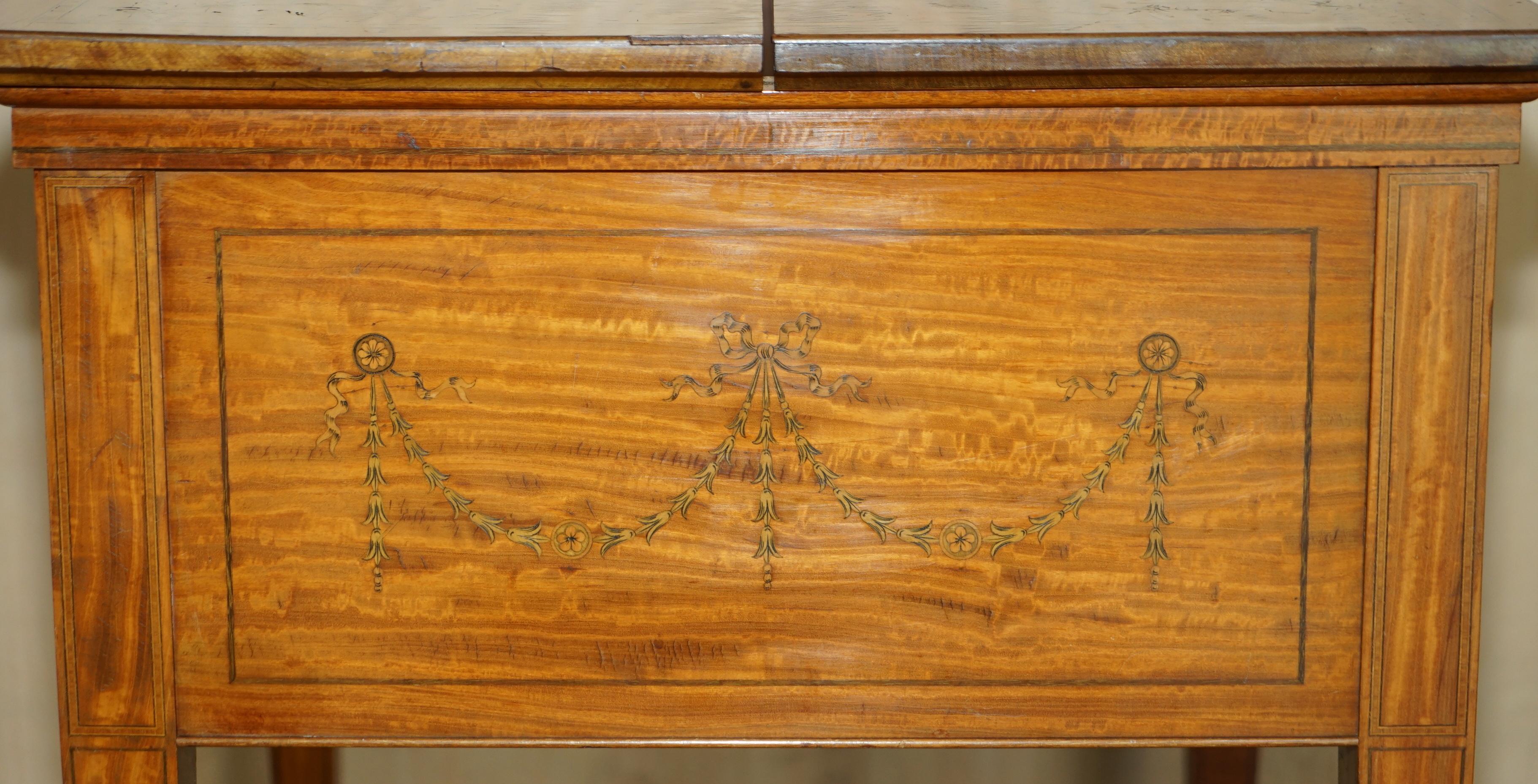 English Antique Sheraton Revival Victorian Restored Maple & Co Elevette Drinks Table For Sale
