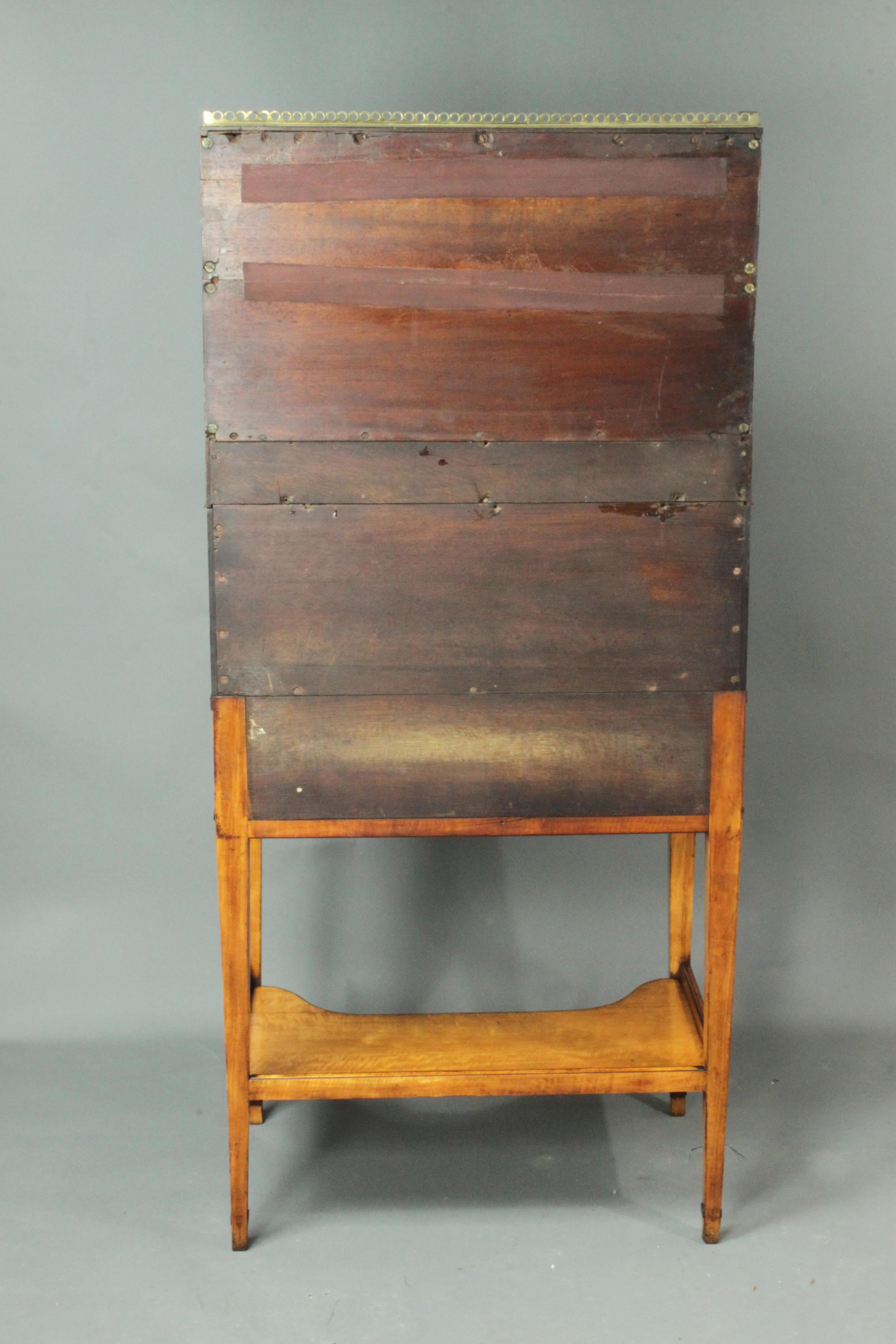 Antique Sheraton Satinwood Cylinder Bookcase For Sale 1