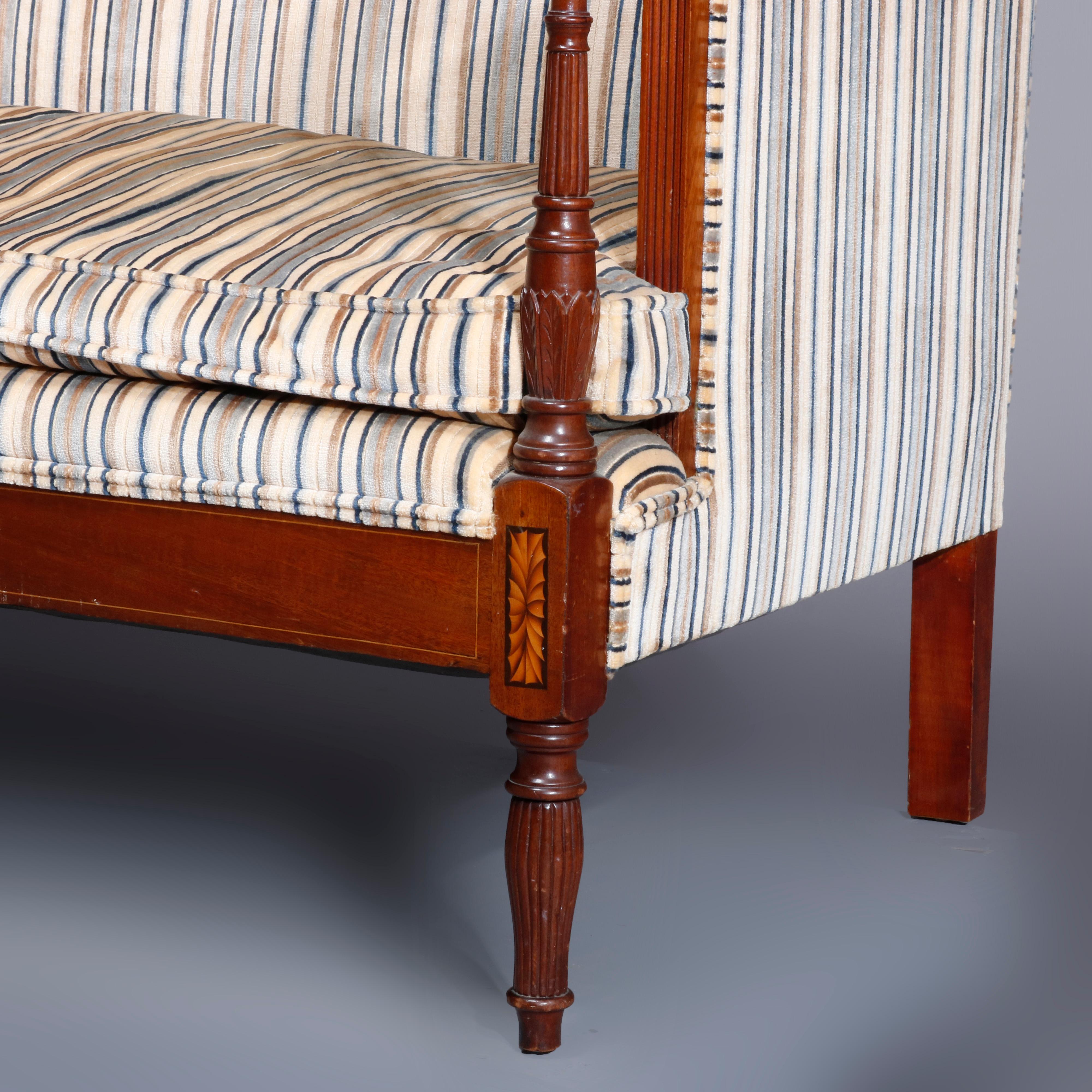 Antique Sheraton Satinwood Inlaid Mahogany Sofa, C1820 2
