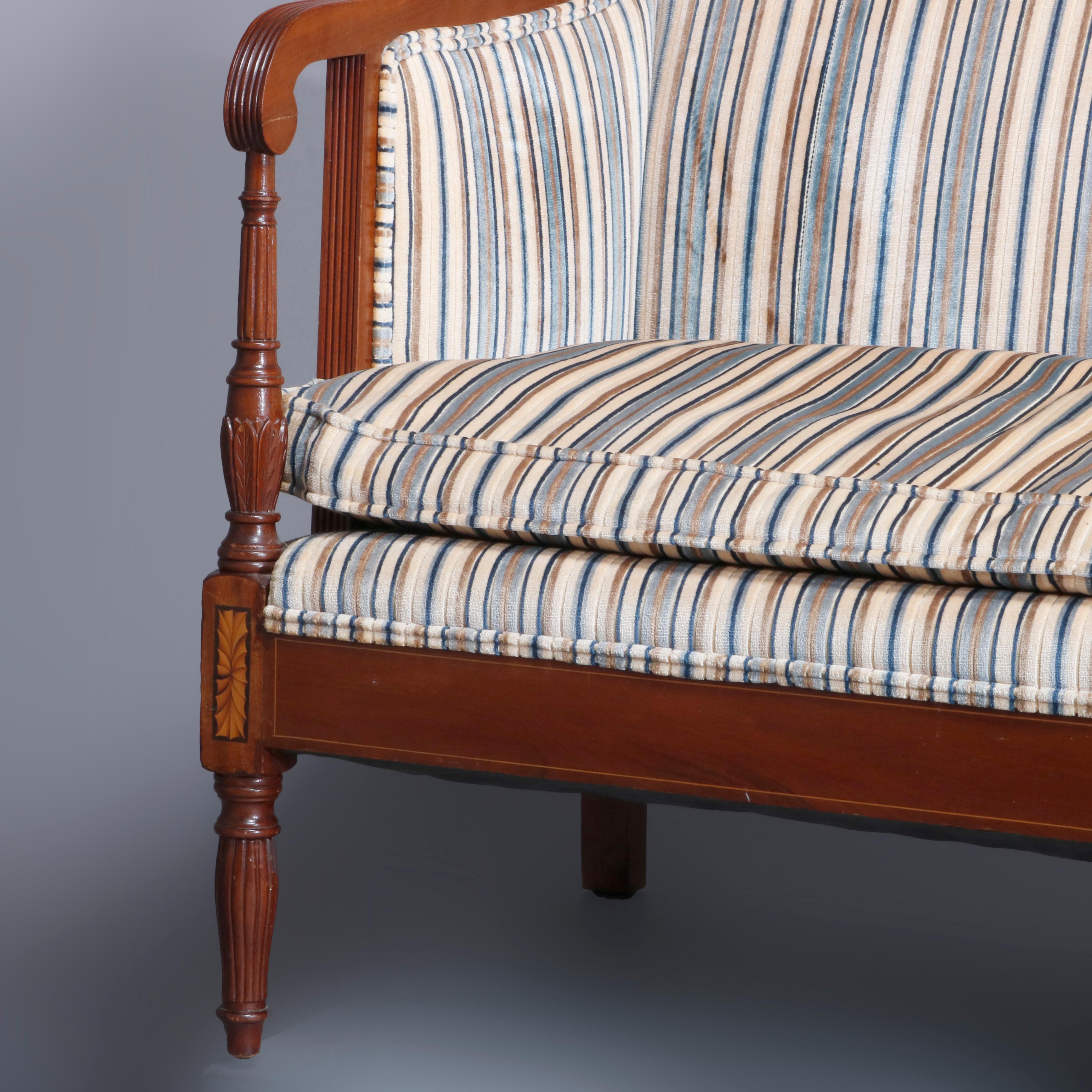 Antique Sheraton Satinwood Inlaid Mahogany Sofa, C1820 3