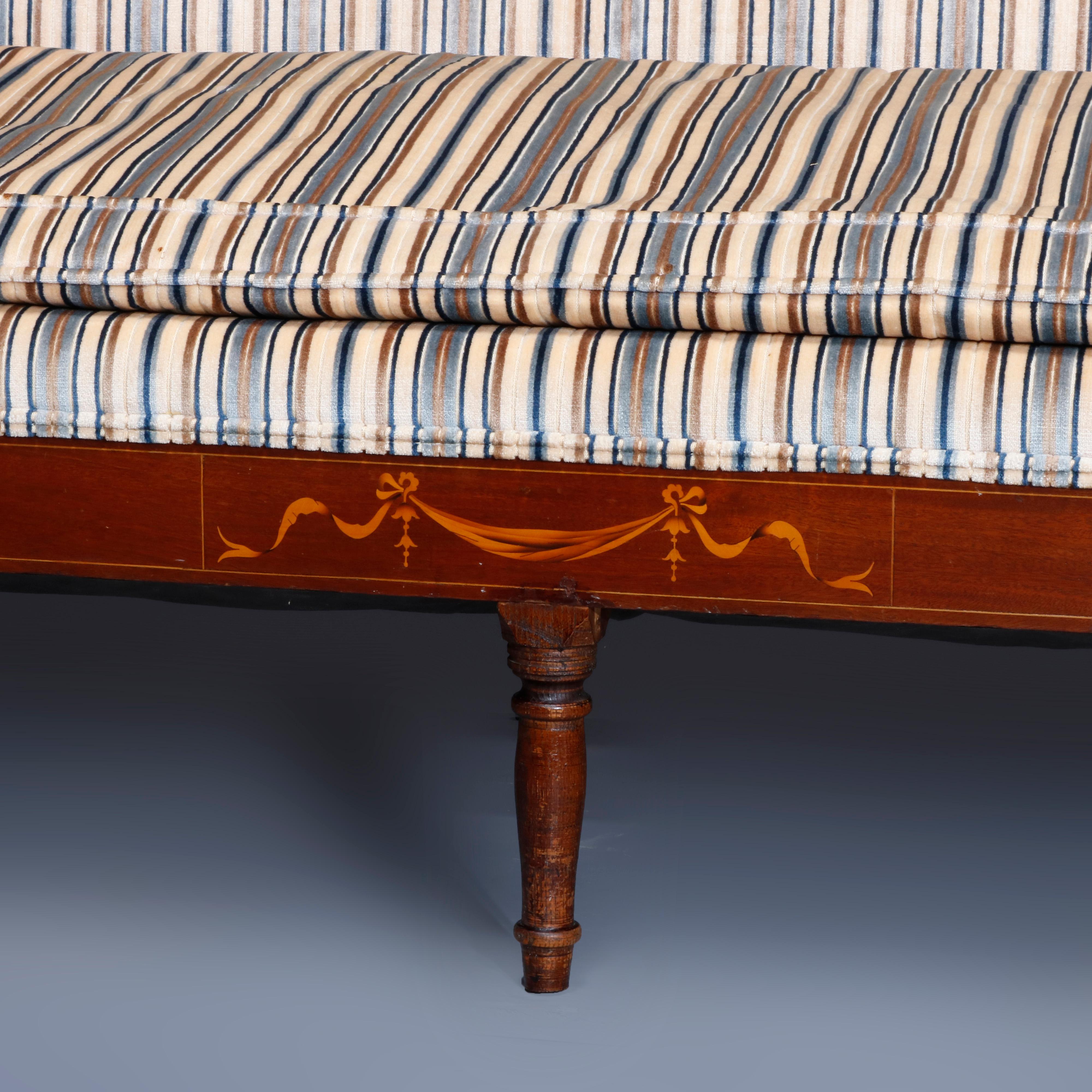 Antique Sheraton Satinwood Inlaid Mahogany Sofa, C1820 5