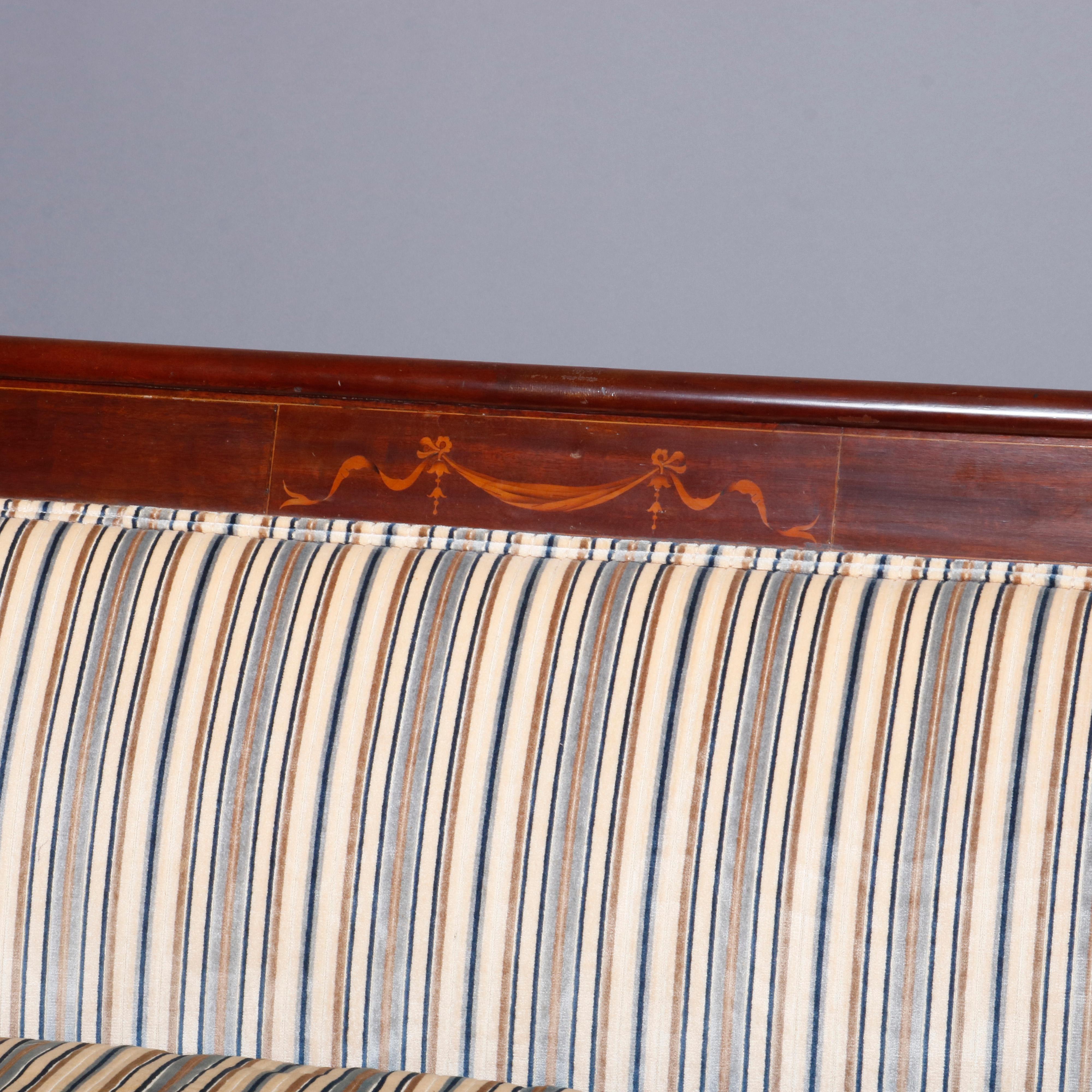 Antique Sheraton Satinwood Inlaid Mahogany Sofa, C1820 1