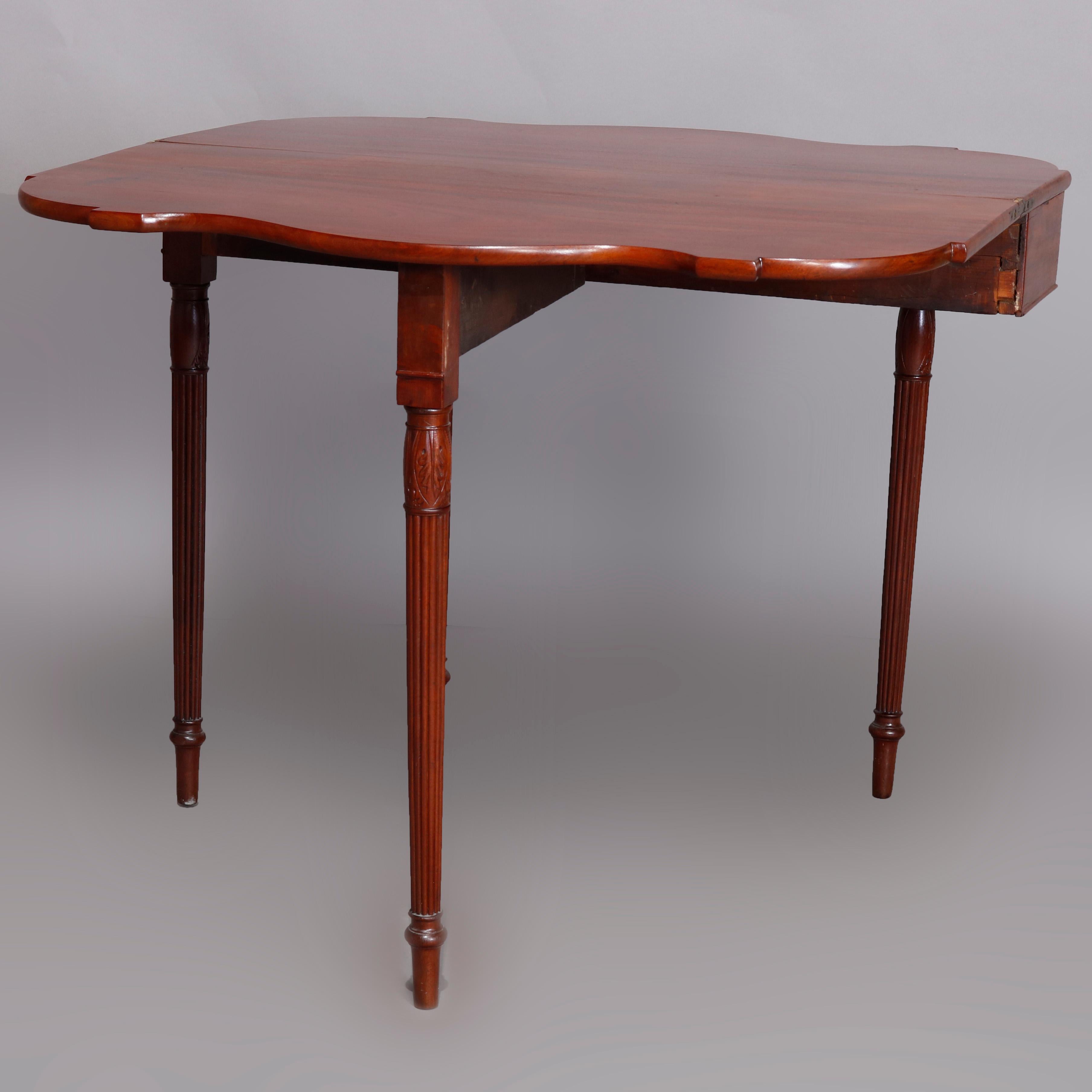 Antique Sheraton Serpentine Flame Mahogany Game Table, circa 1810 3