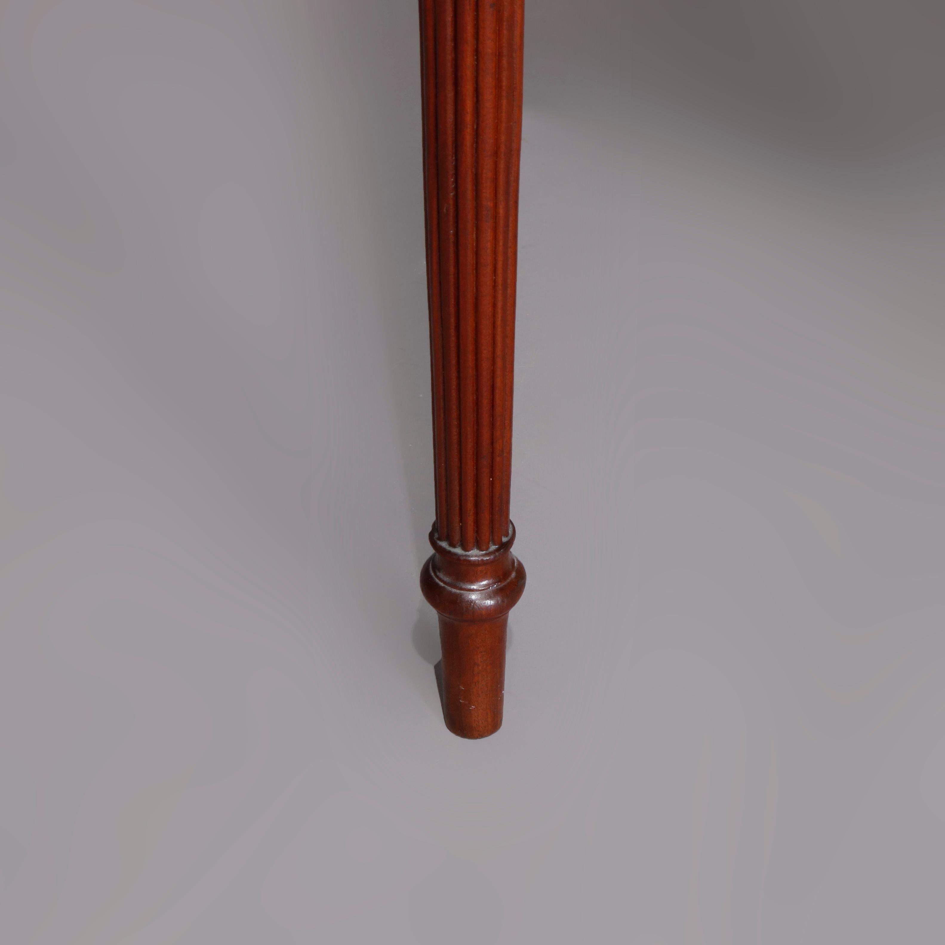 American Antique Sheraton Serpentine Flame Mahogany Game Table, circa 1810