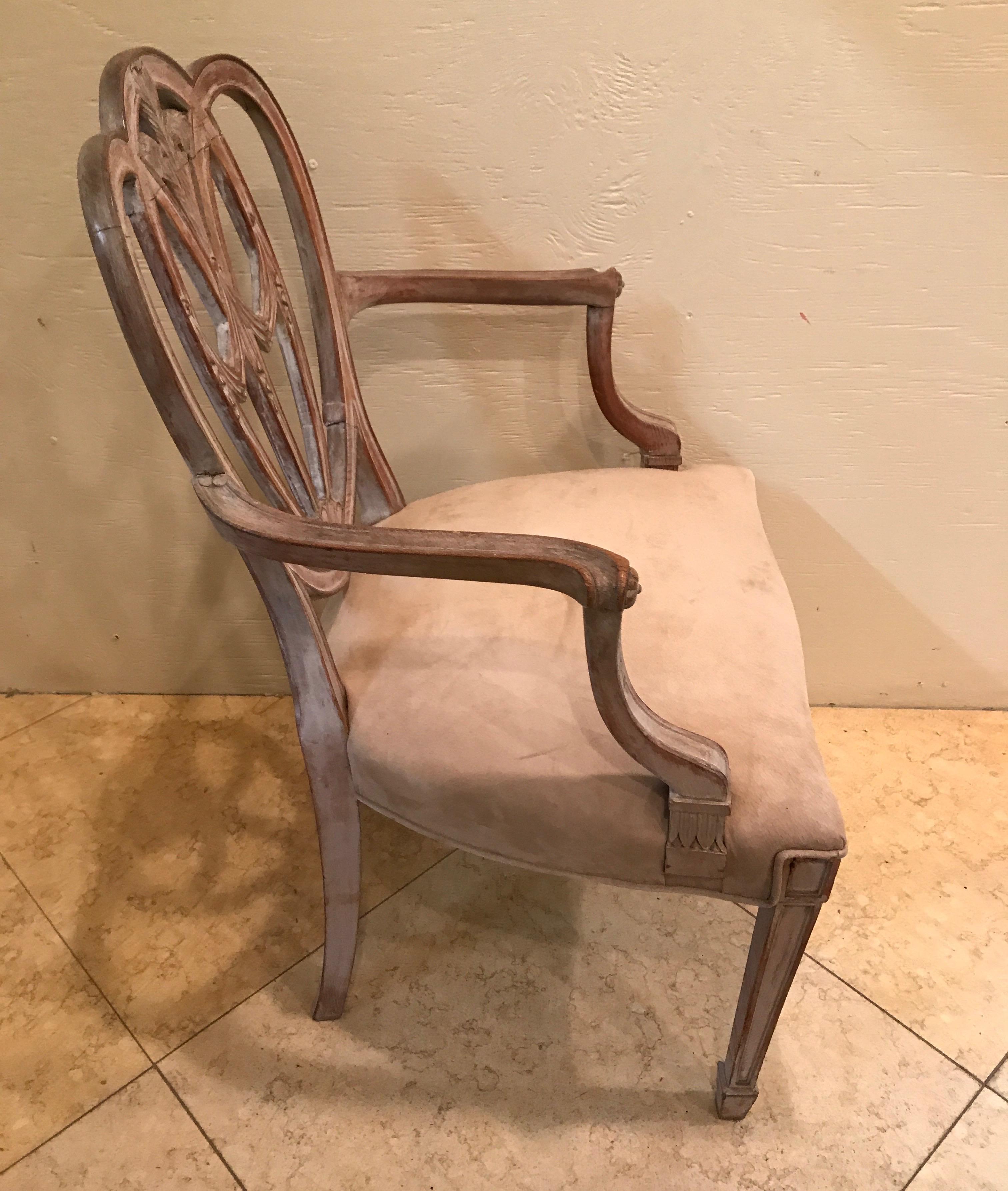 English Antique Sheraton Style Armchair For Sale