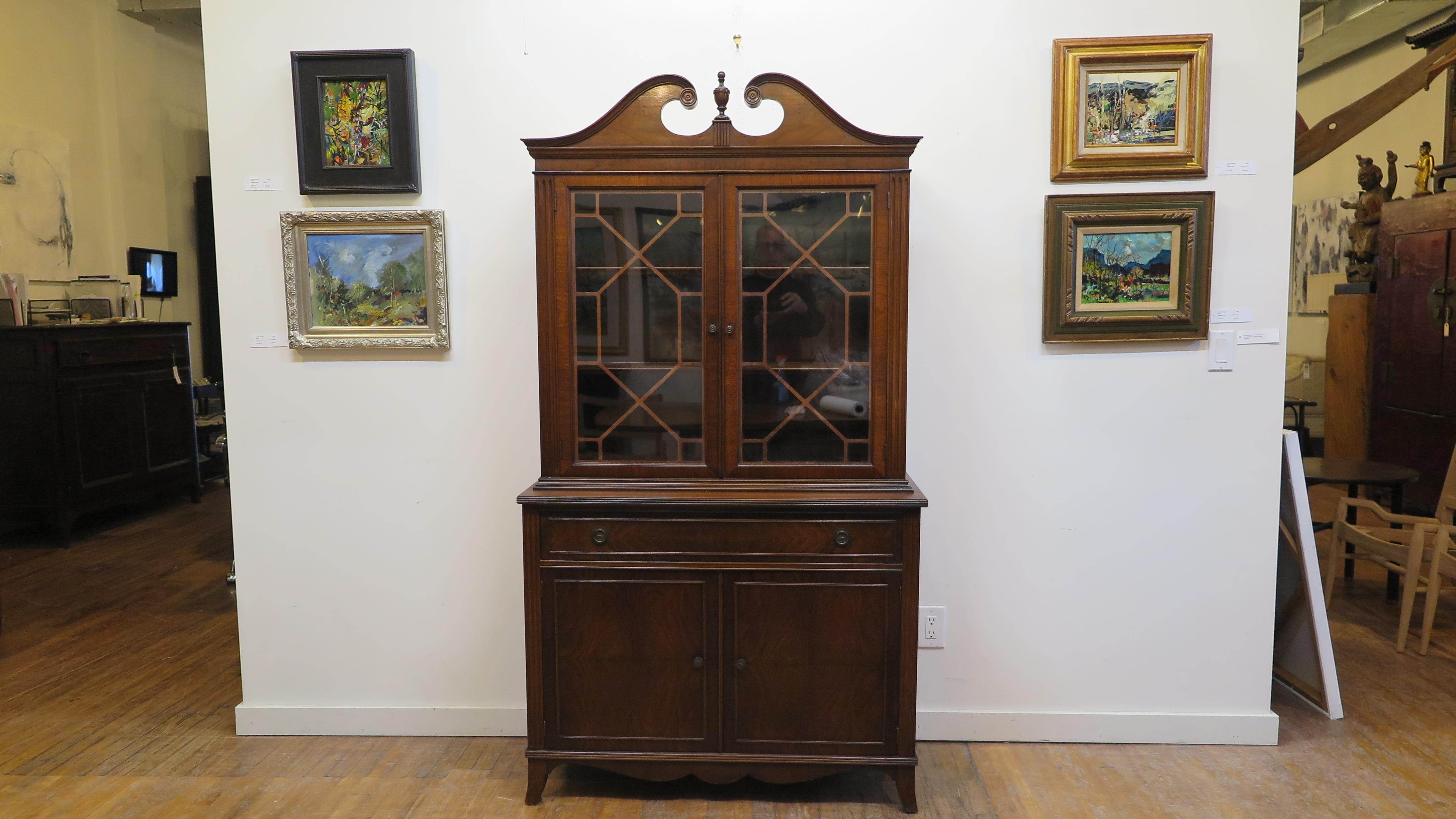 American Antique Sheraton Style Cabinet 