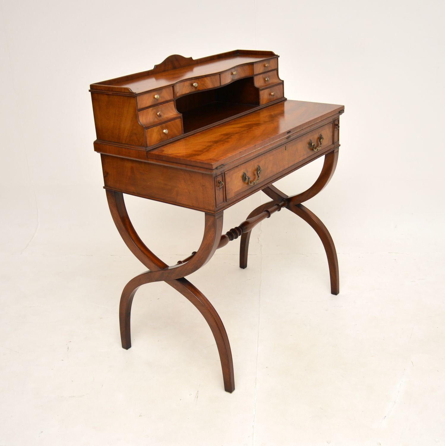 British Antique Sheraton Style Escritoire Desk