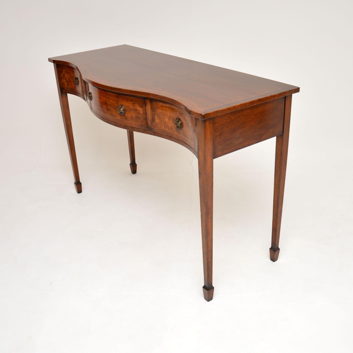 British Antique Sheraton Style Inlaid Console Table