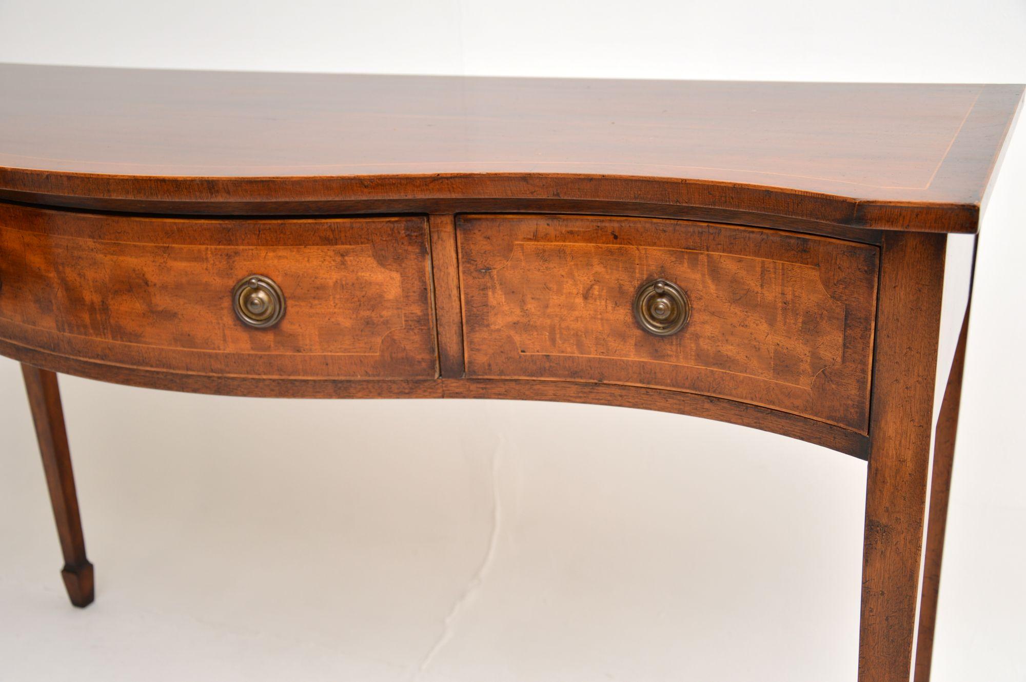 Wood Antique Sheraton Style Inlaid Console Table