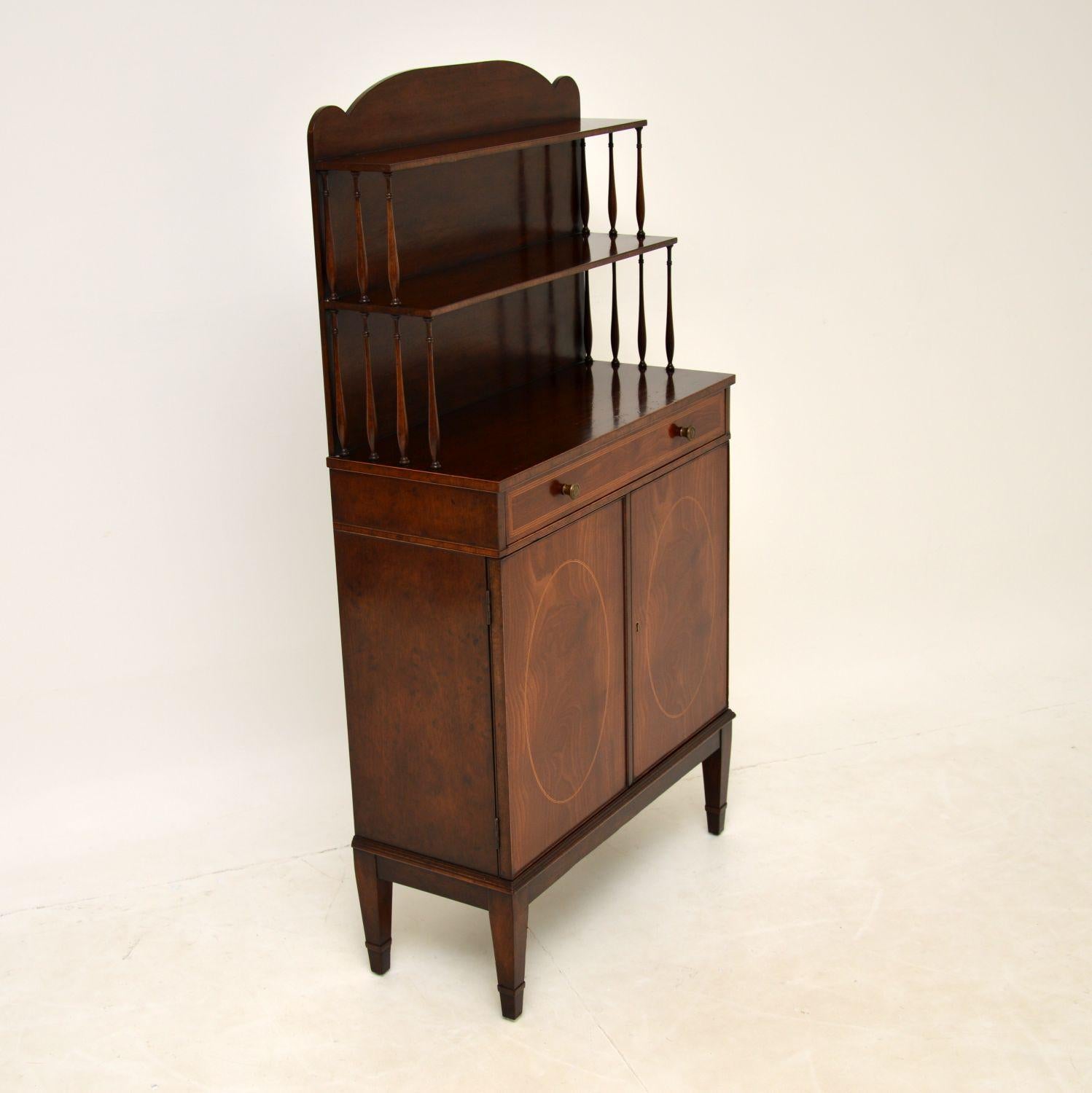 Antique Sheraton Style Inlaid Bookcase / Cabinet 4