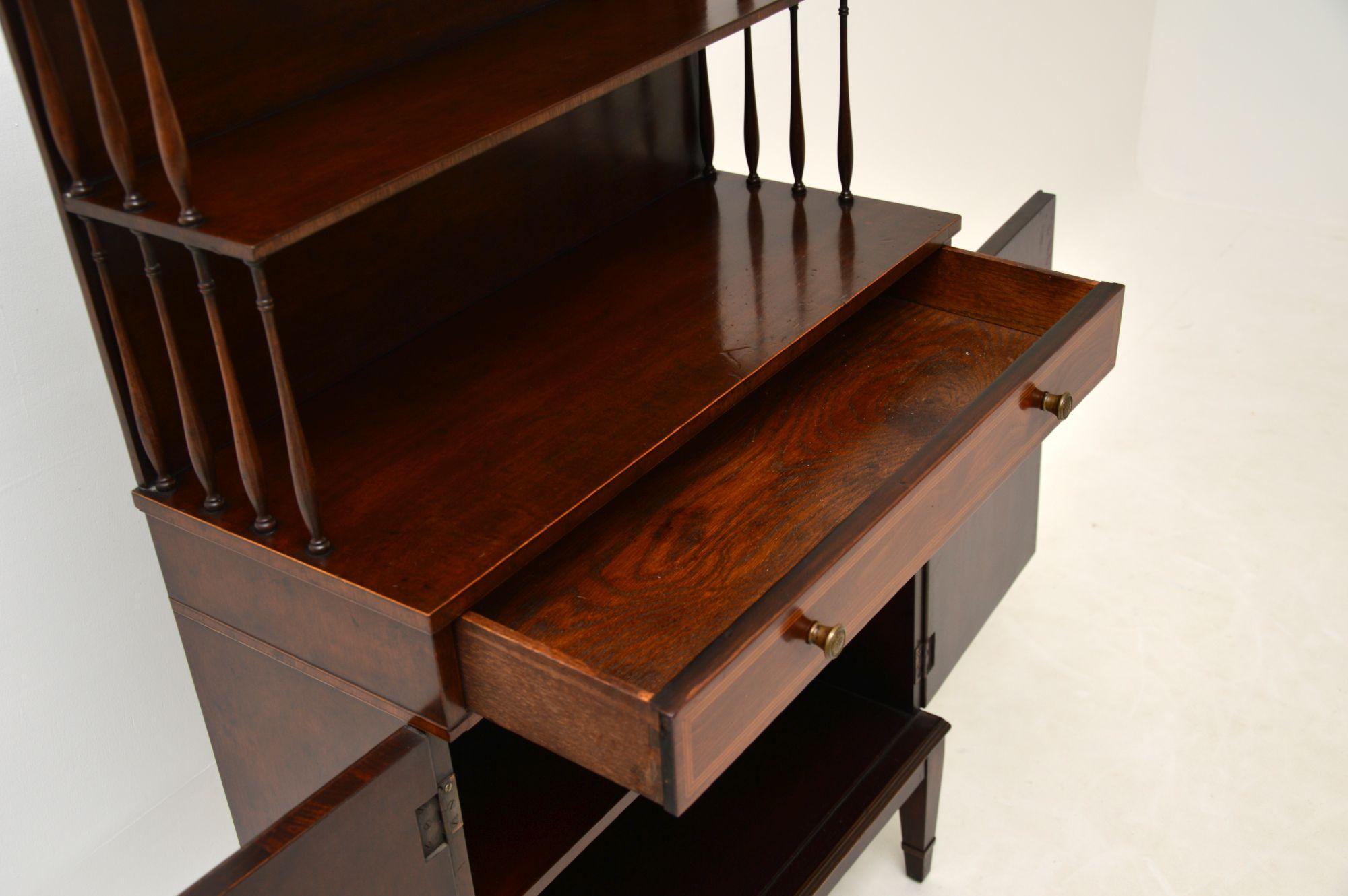 Antique Sheraton Style Inlaid Bookcase / Cabinet 5