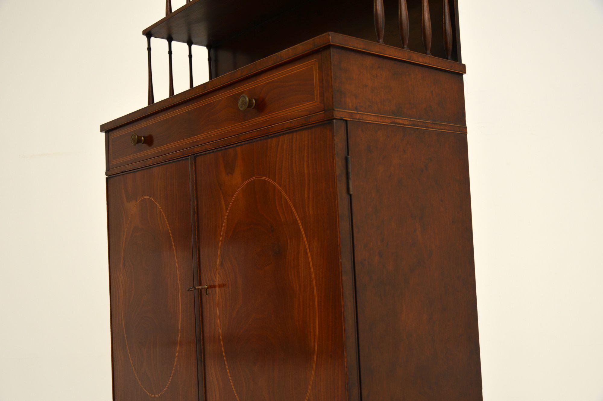 Antique Sheraton Style Inlaid Bookcase / Cabinet 6