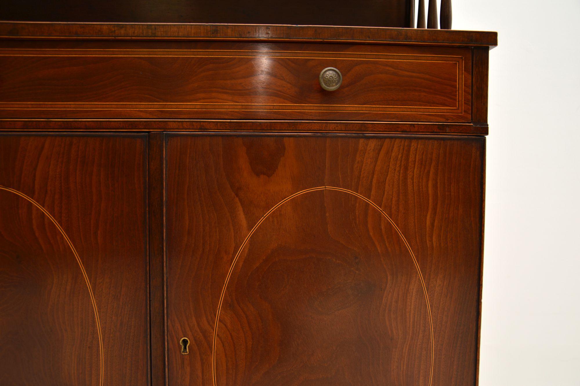 Antique Sheraton Style Inlaid Bookcase / Cabinet 2