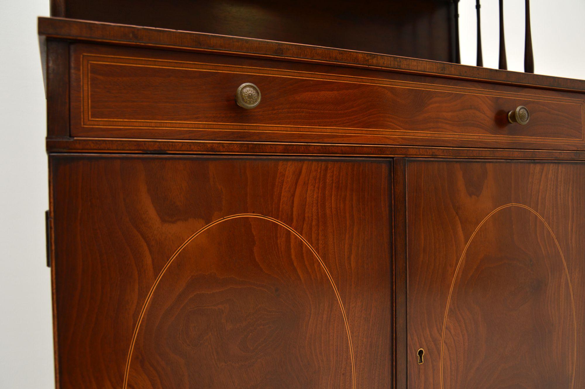 Antique Sheraton Style Inlaid Bookcase / Cabinet 3