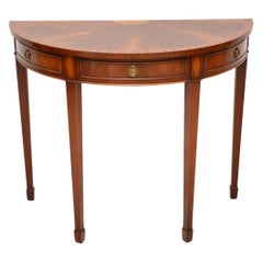 Antique Sheraton Style Inlaid Mahogany Console Table