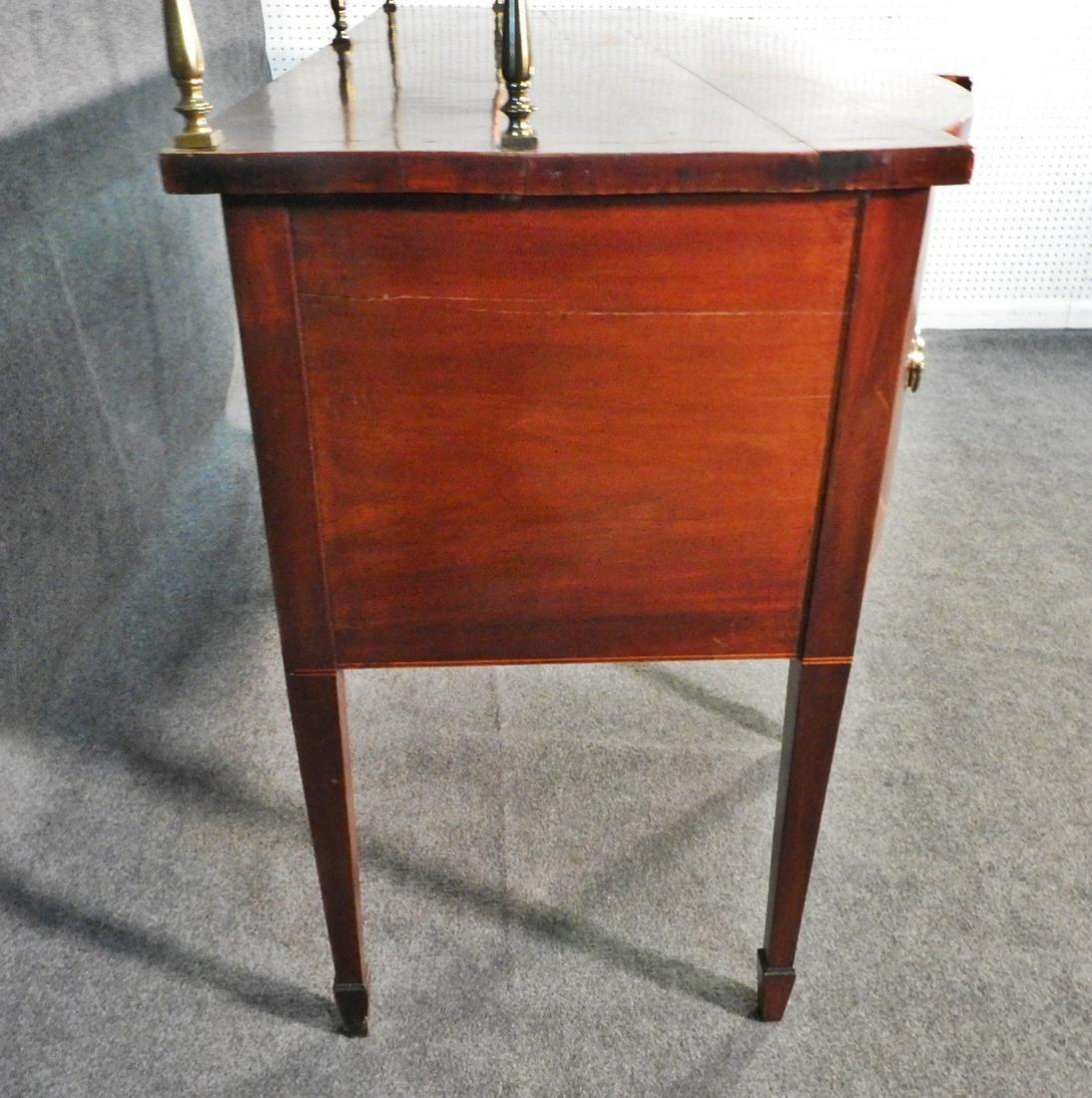 Sheraton Style Inlaid Mahogany Sideboard Buffet with Brass Gallery, circa 1870 3