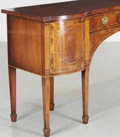 Antique Sheraton Style Inlaid Mahogany Sideboard, Felt Lined Flatware Storage