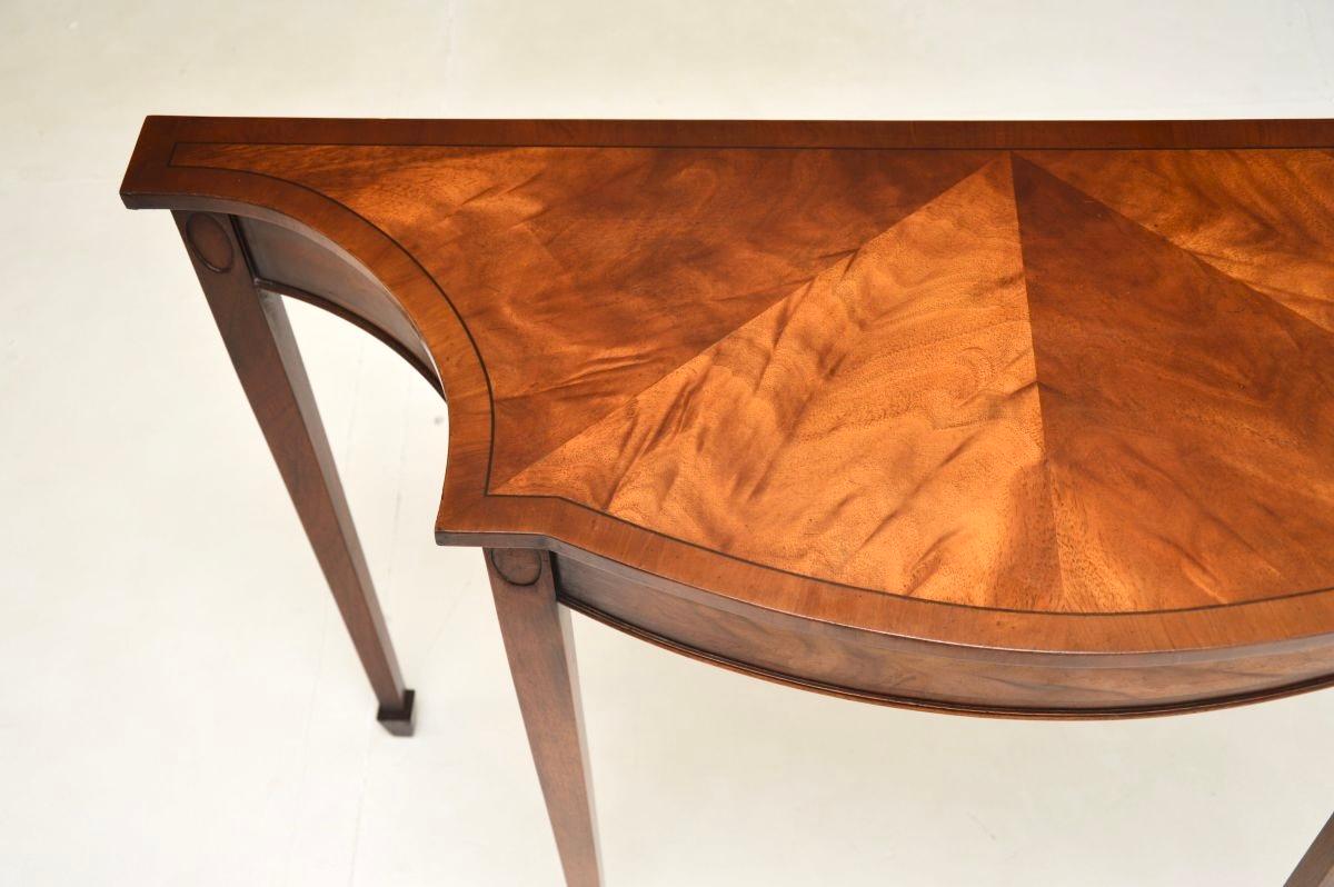 Wood Antique Sheraton Style Mahogany Console Table