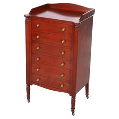 Antique Sheraton Style Mahogany Six Drawer Lingerie Chest C1900