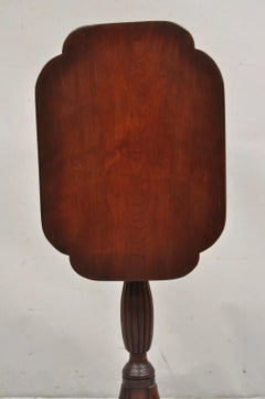 Antique Sheraton Style Mahogany Tilt Top Tea Table Candle Stand