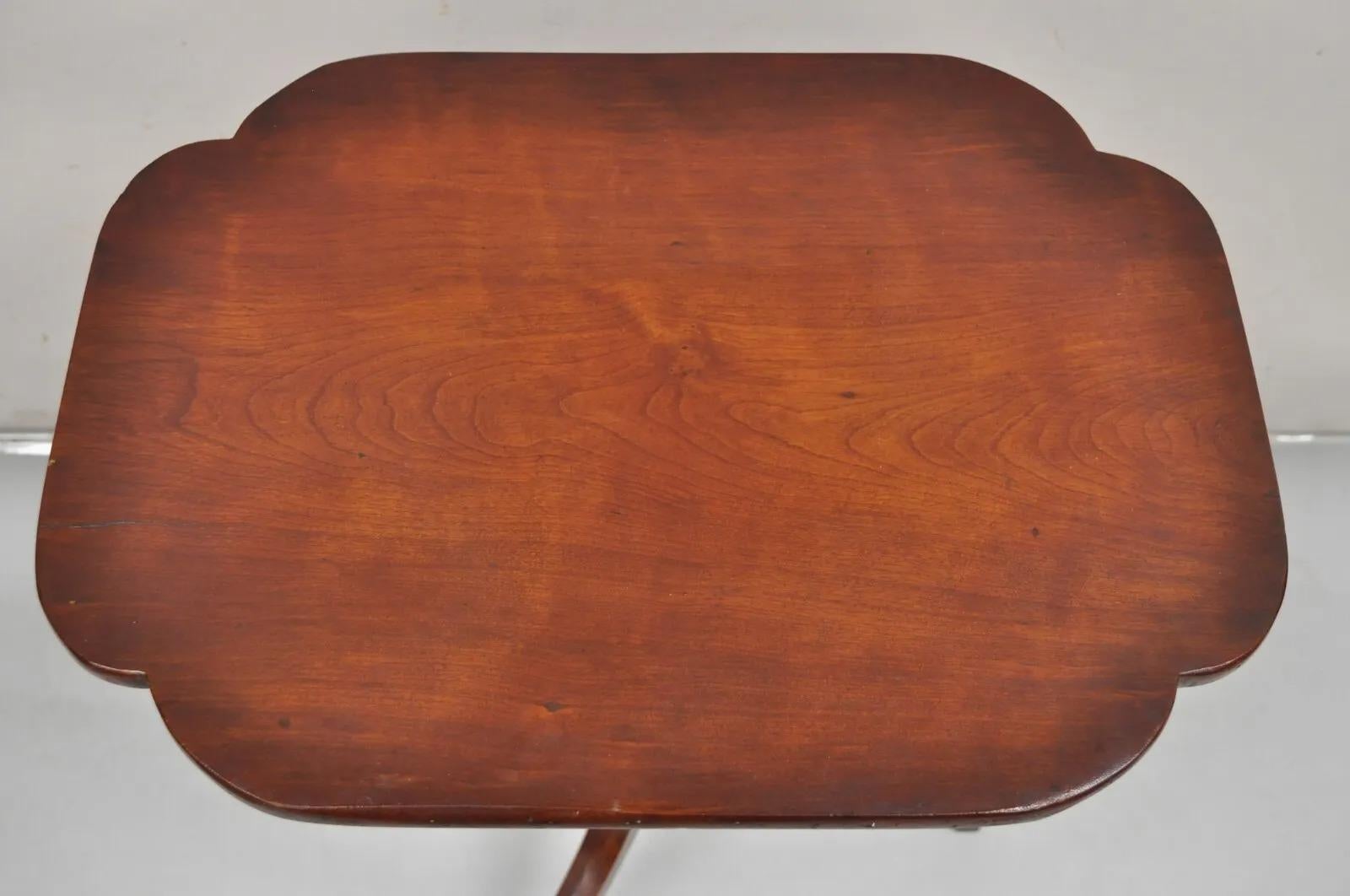 19th Century Antique Sheraton Style Mahogany Tilt Top Tea Table Candle Stand For Sale