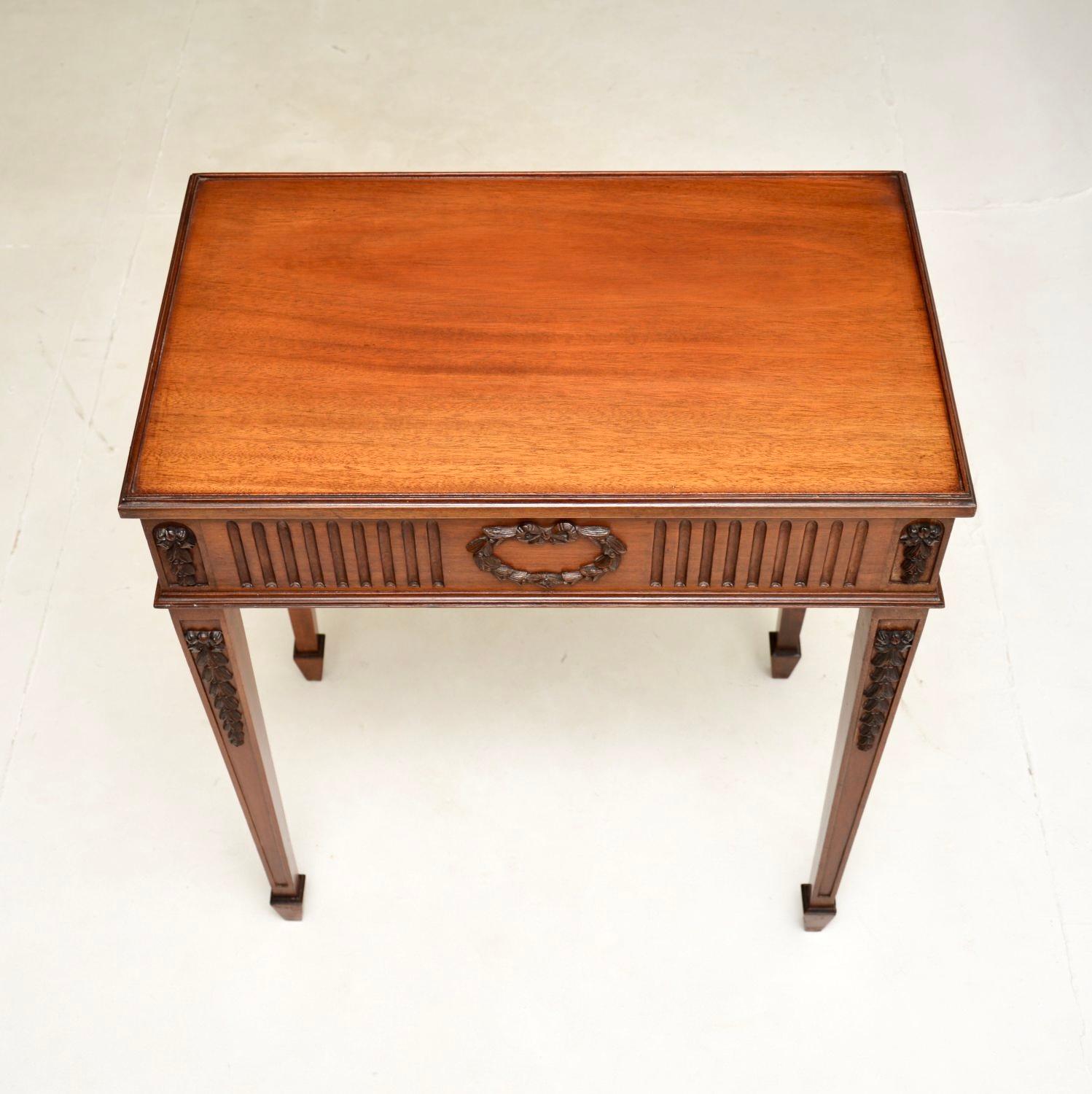 Wood Antique Sheraton Style Side Table For Sale