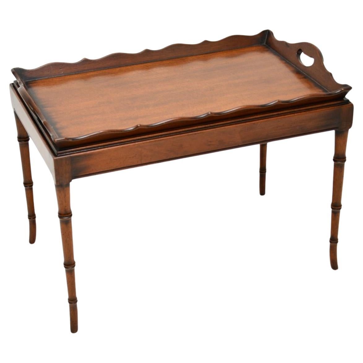 Antique Sheraton Style Tray Top Coffee Table For Sale