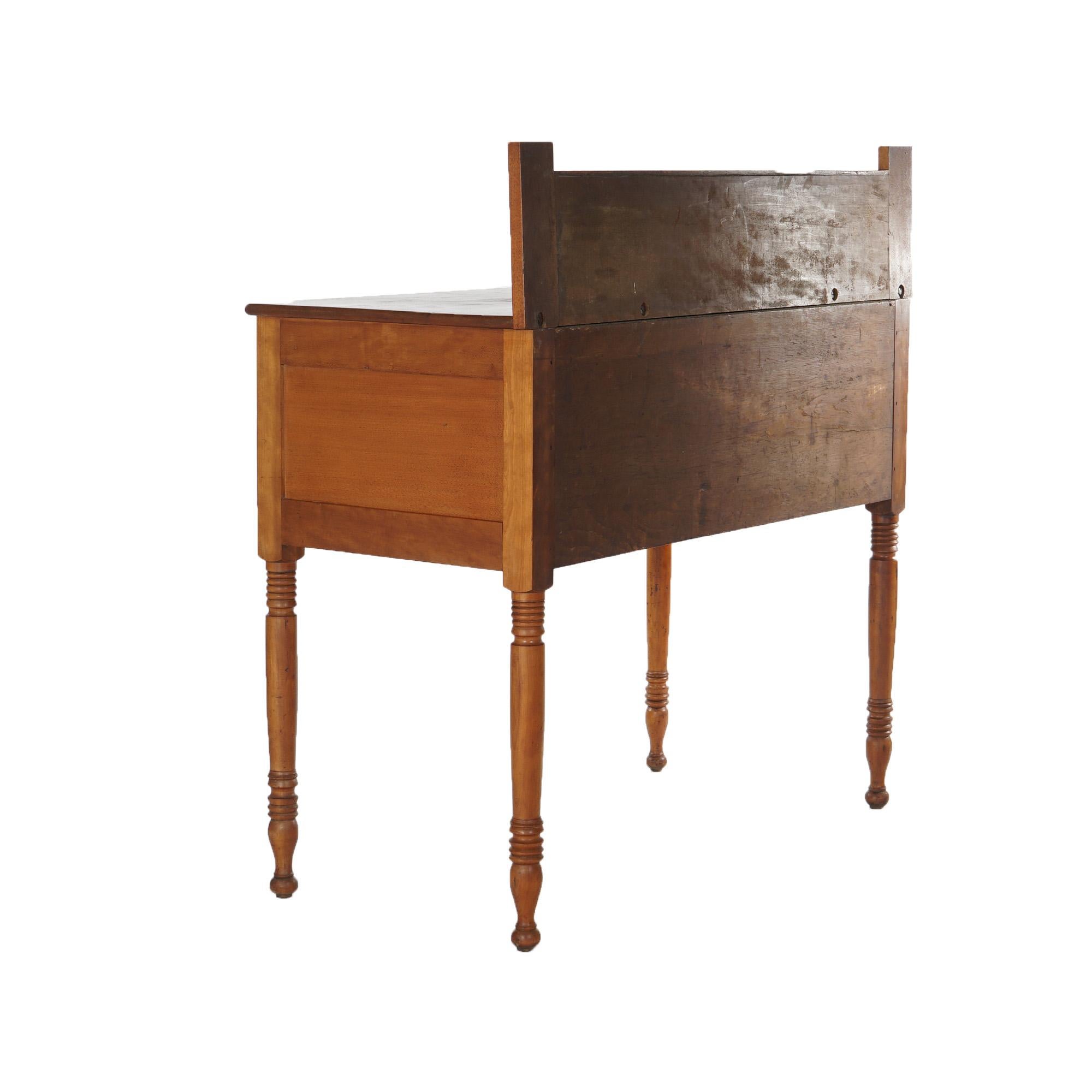 Grand serveur Sheraton ancien avec tiroirs en érable tigré C1830 en vente 4