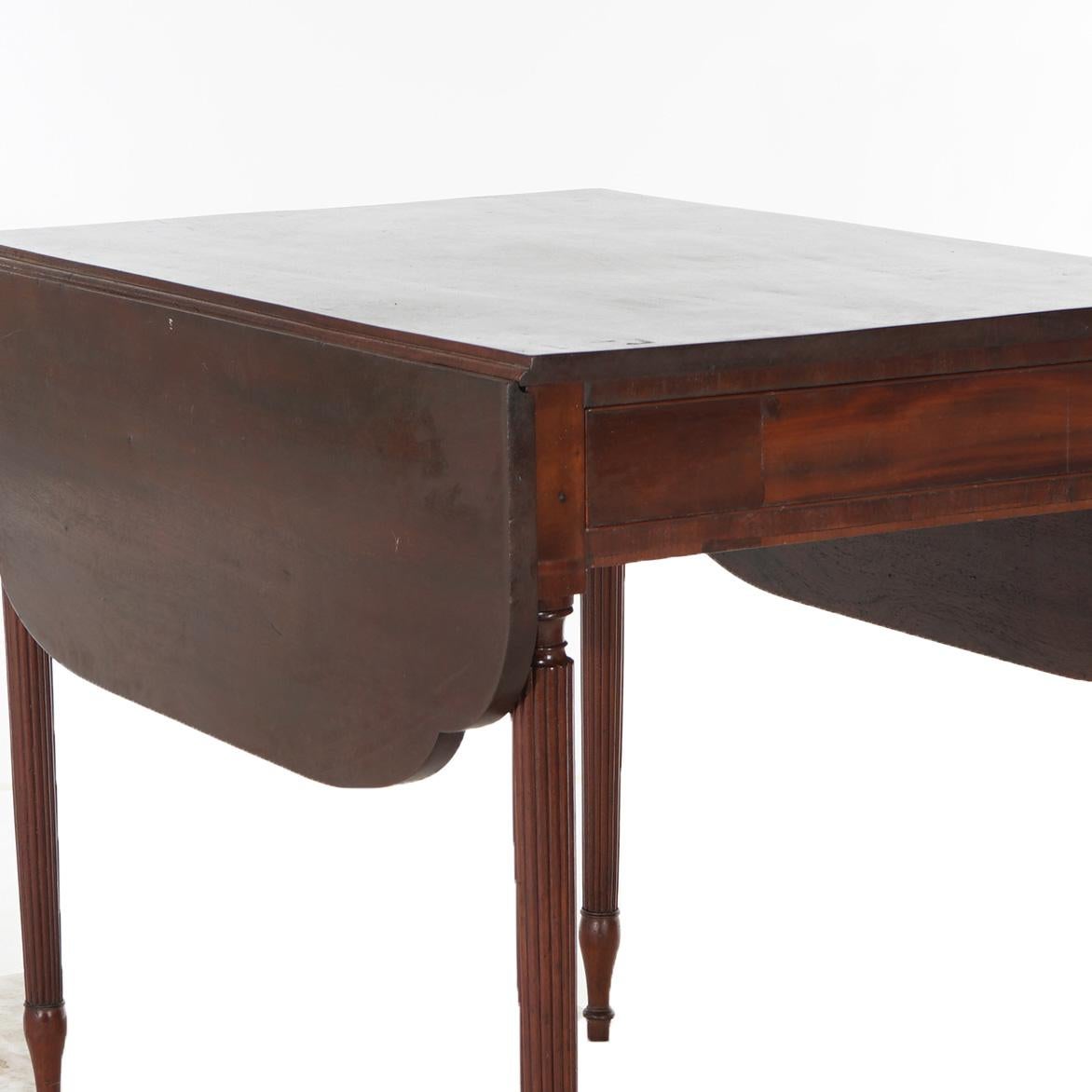 Antique Sheridan Pembroke Drop Leaf Mahogany Table C1820 For Sale 9